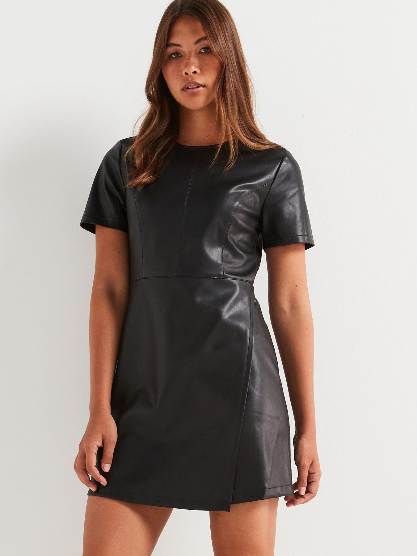 only-faux-leather-mini-skater-dress-blackoutfit