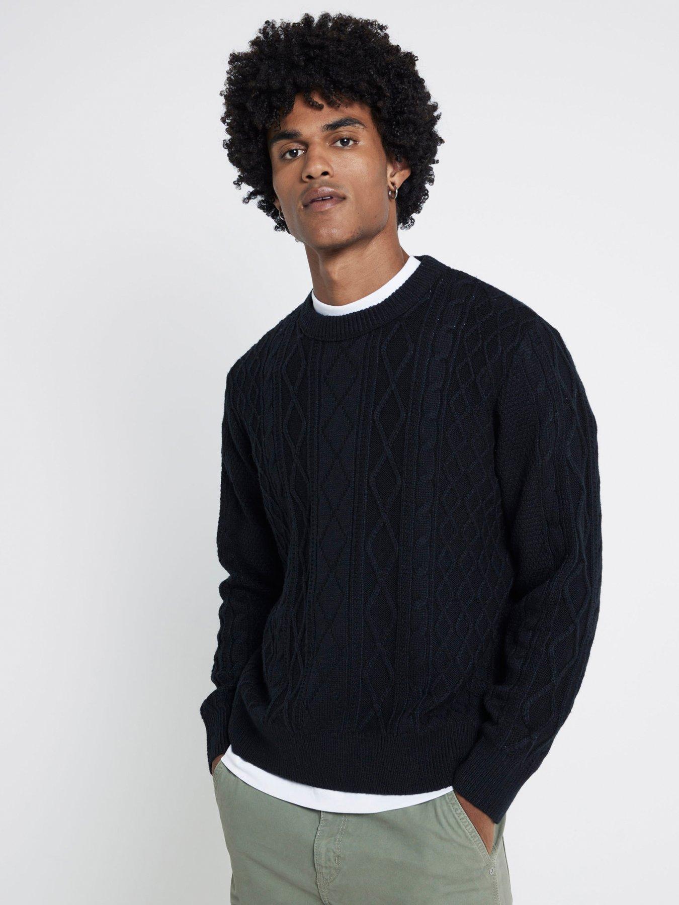 river-island-long-sleeve-midweight-cable-knitted-jumper-black