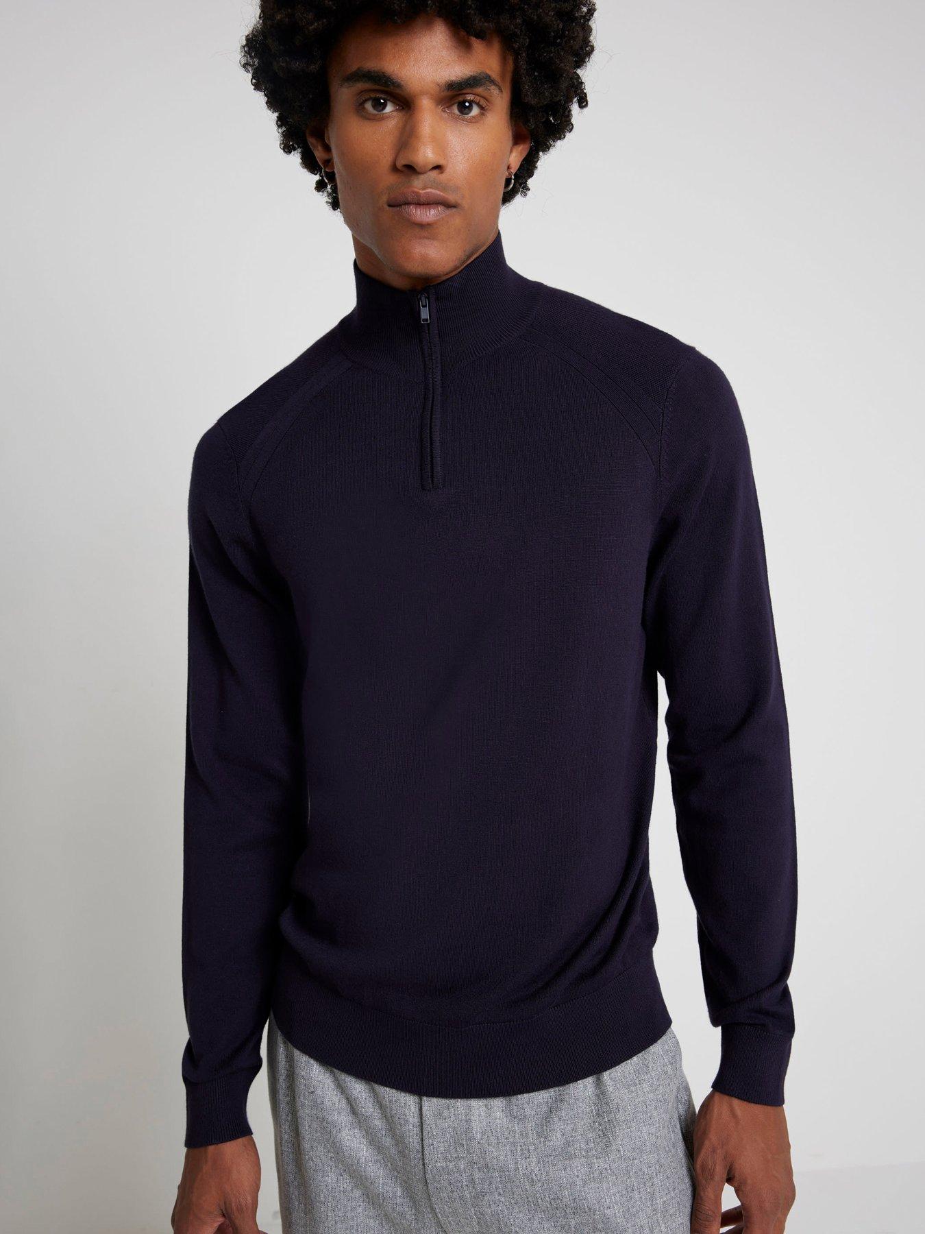 river-island-river-island-slim-viscose-half-zip-knitted-jumper