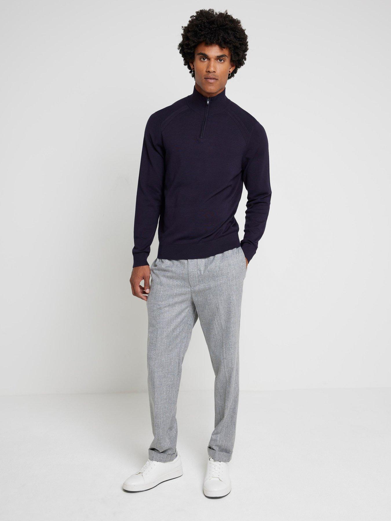 river-island-river-island-slim-viscose-half-zip-knitted-jumperback