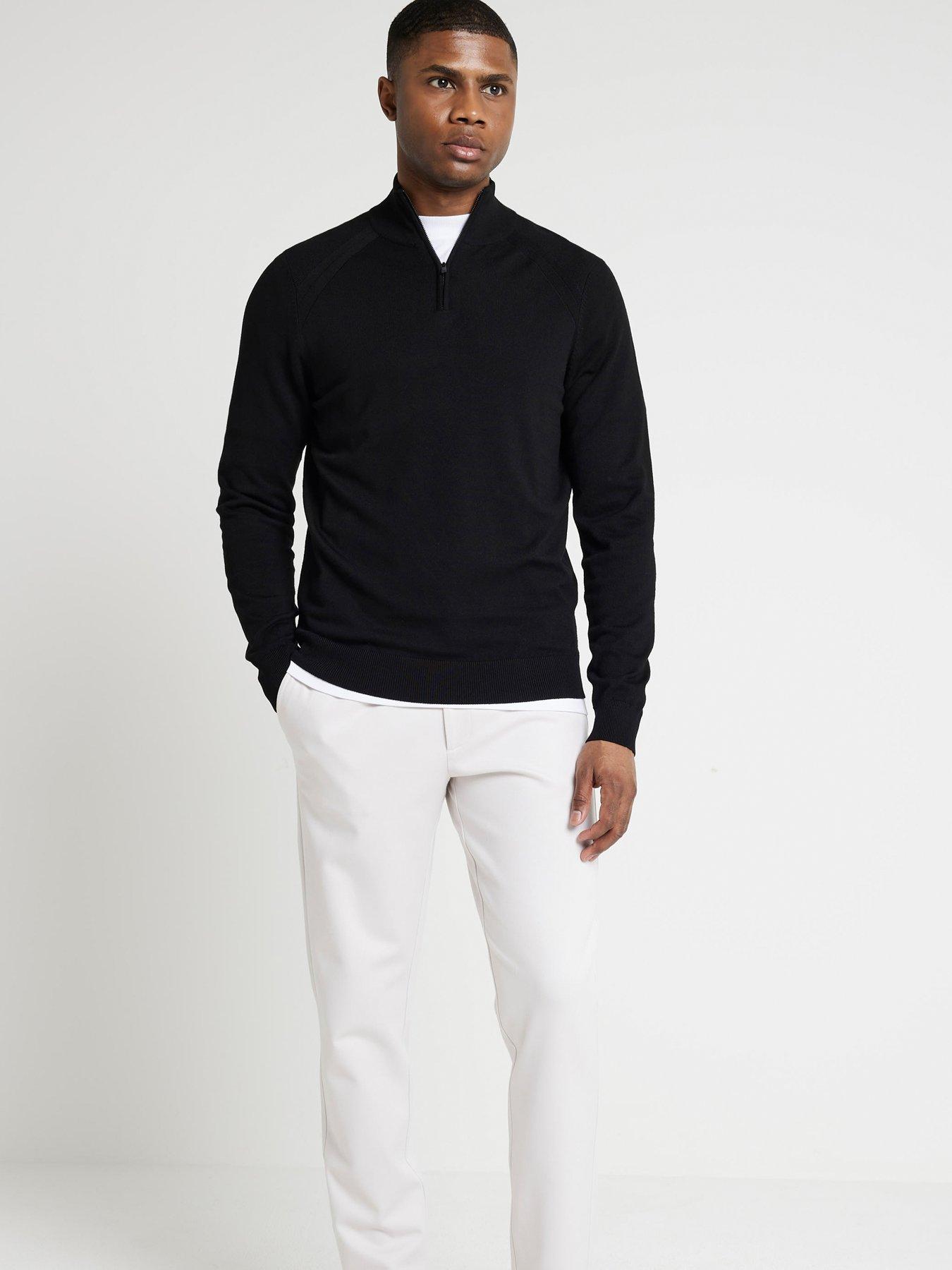 river-island-slim-viscose-half-zip-knitted-jumper-blackback