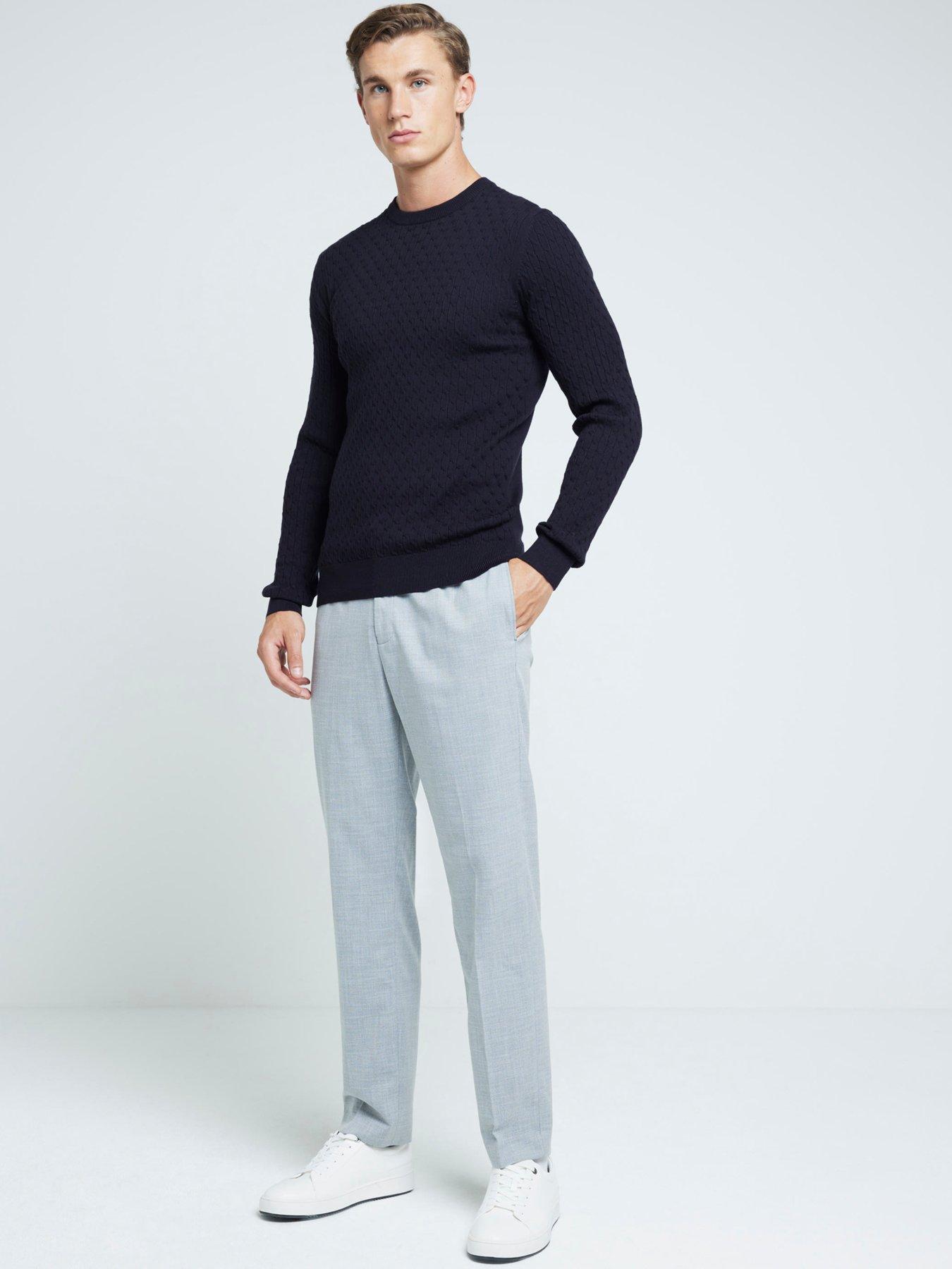 river-island-river-island-long-sleeve-muscle-cable-knitted-jumper-navyback