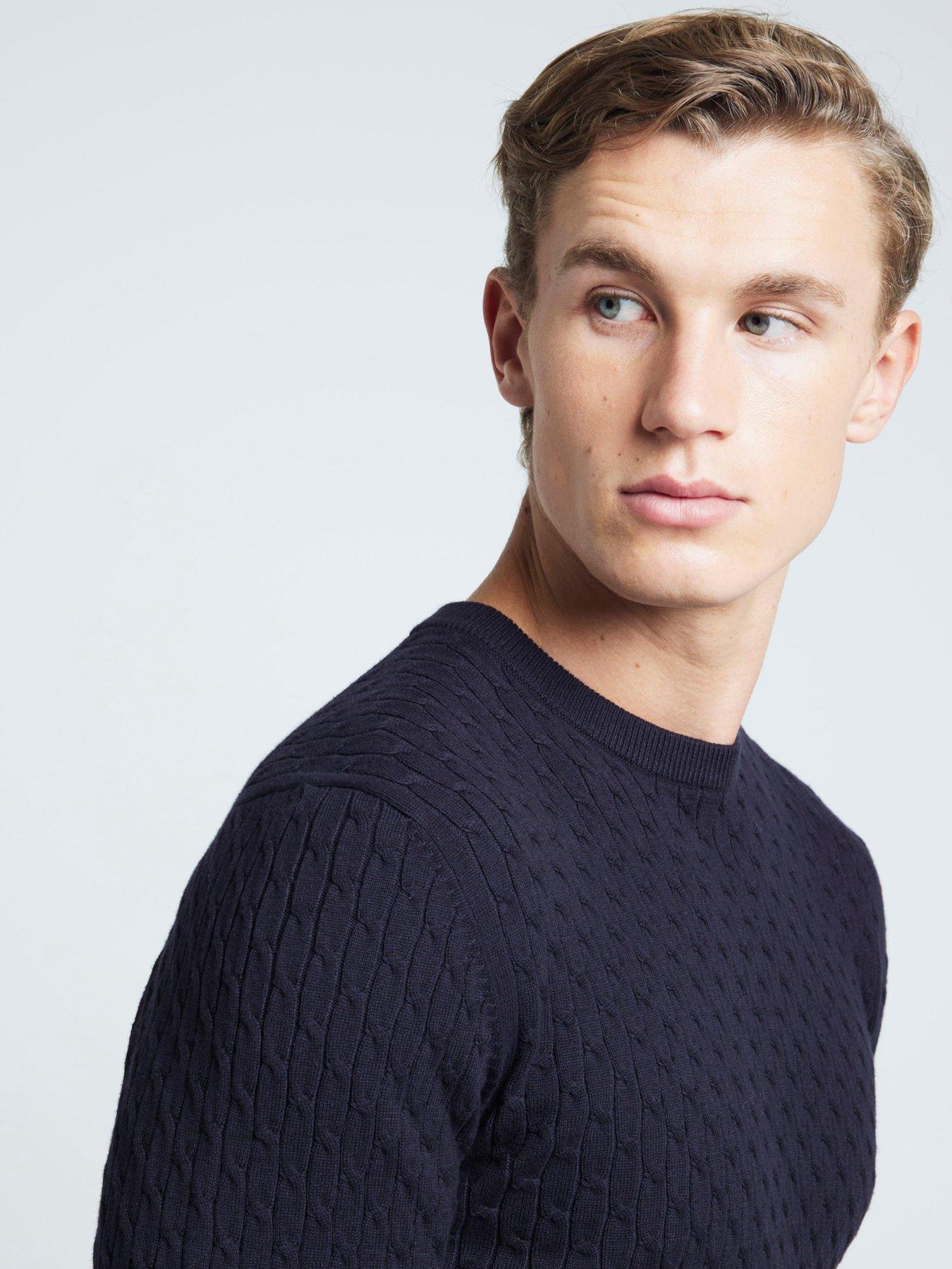 river-island-river-island-long-sleeve-muscle-cable-knitted-jumper-navyoutfit