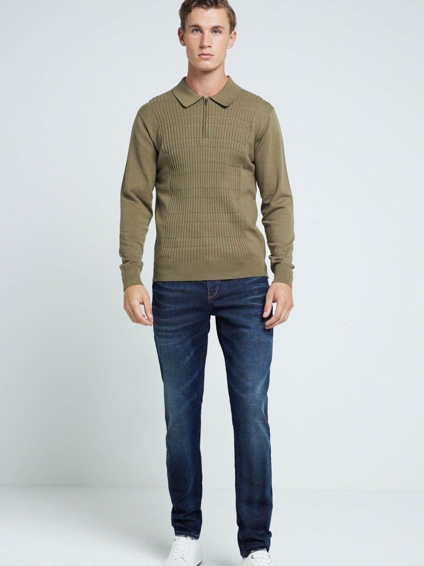 river-island-river-island-long-sleeve-textured-knitted-polo-shirtback