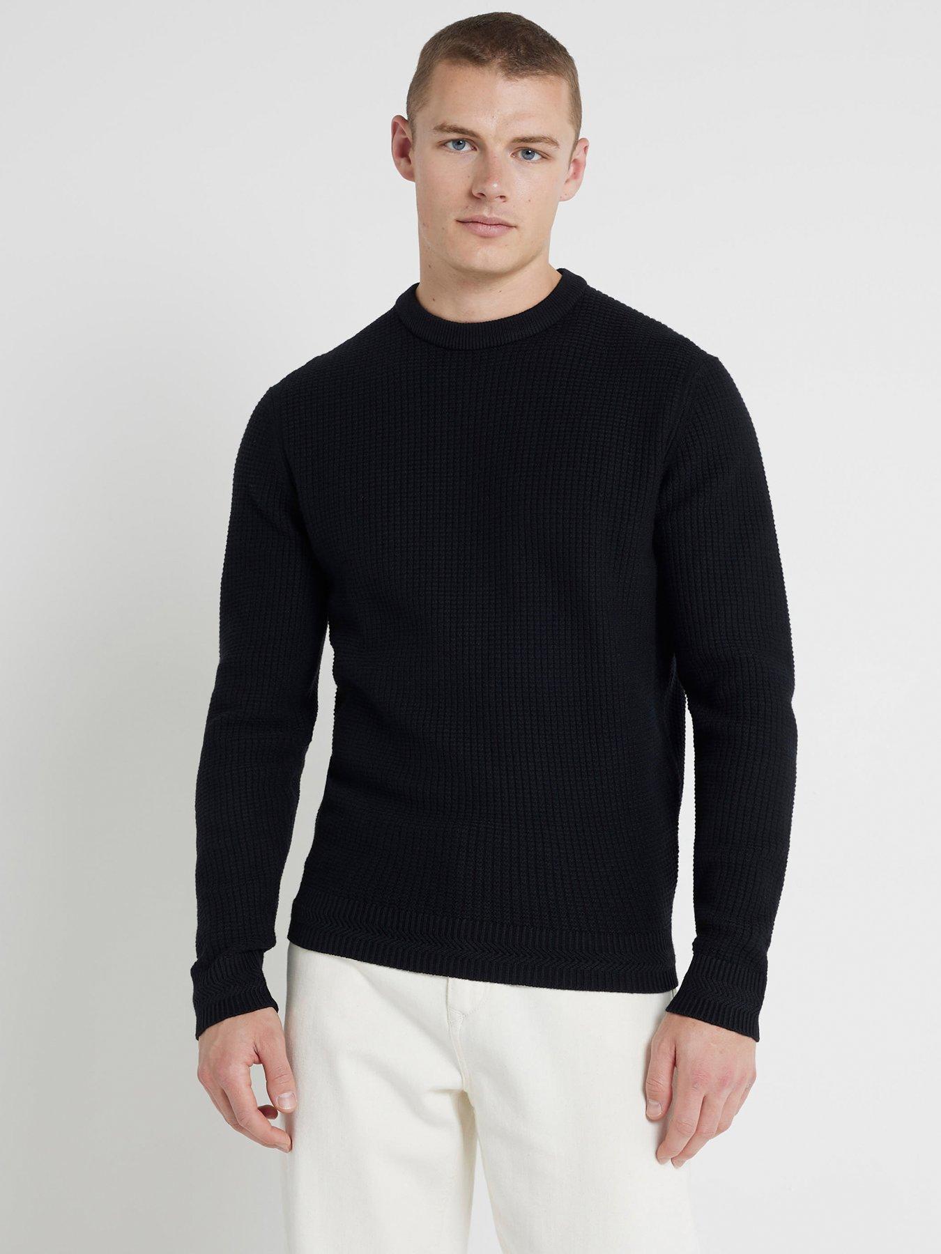 river-island-spence-waffle-knitted-jumper-black