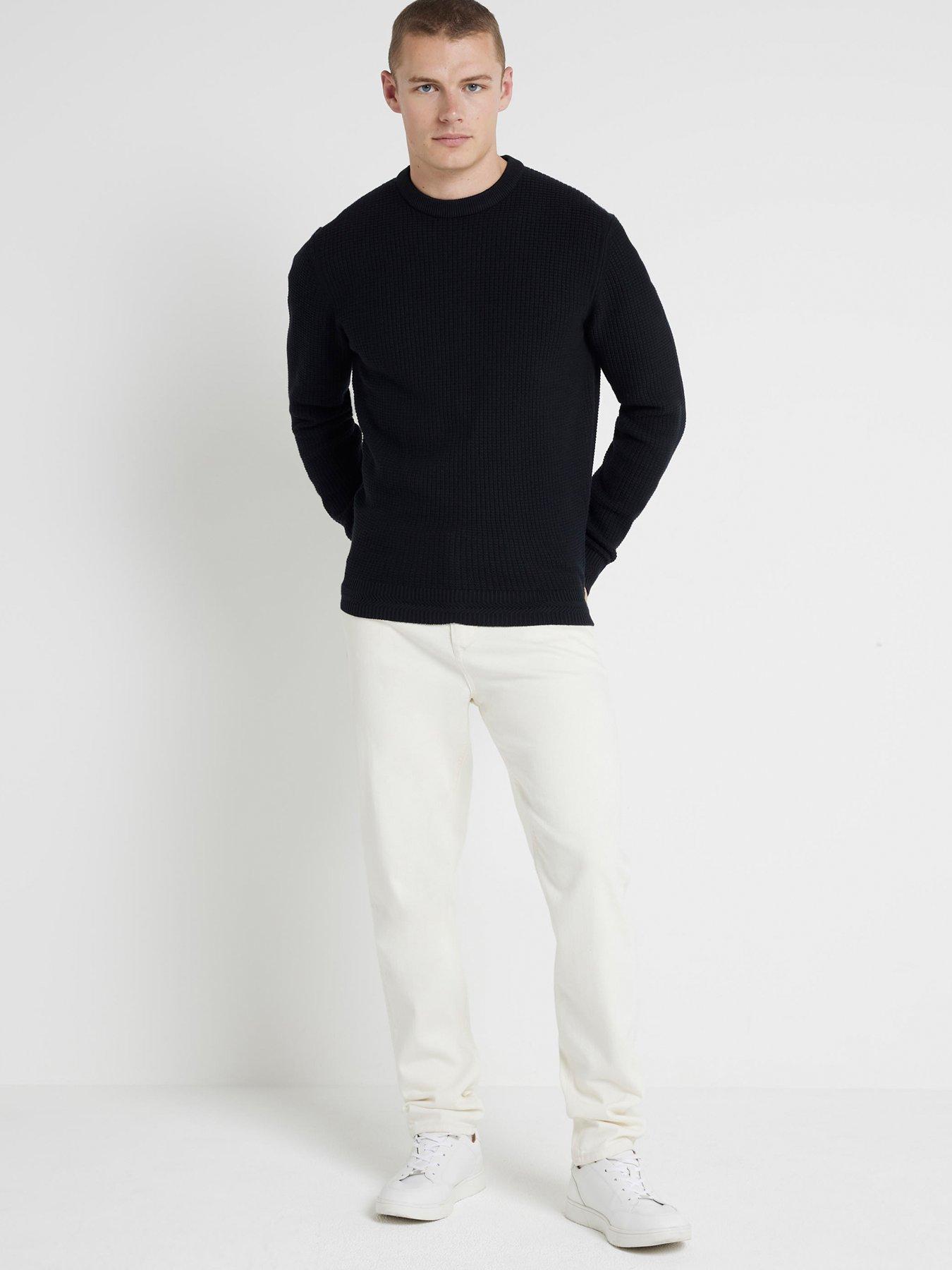 river-island-spence-waffle-knitted-jumper-blackback