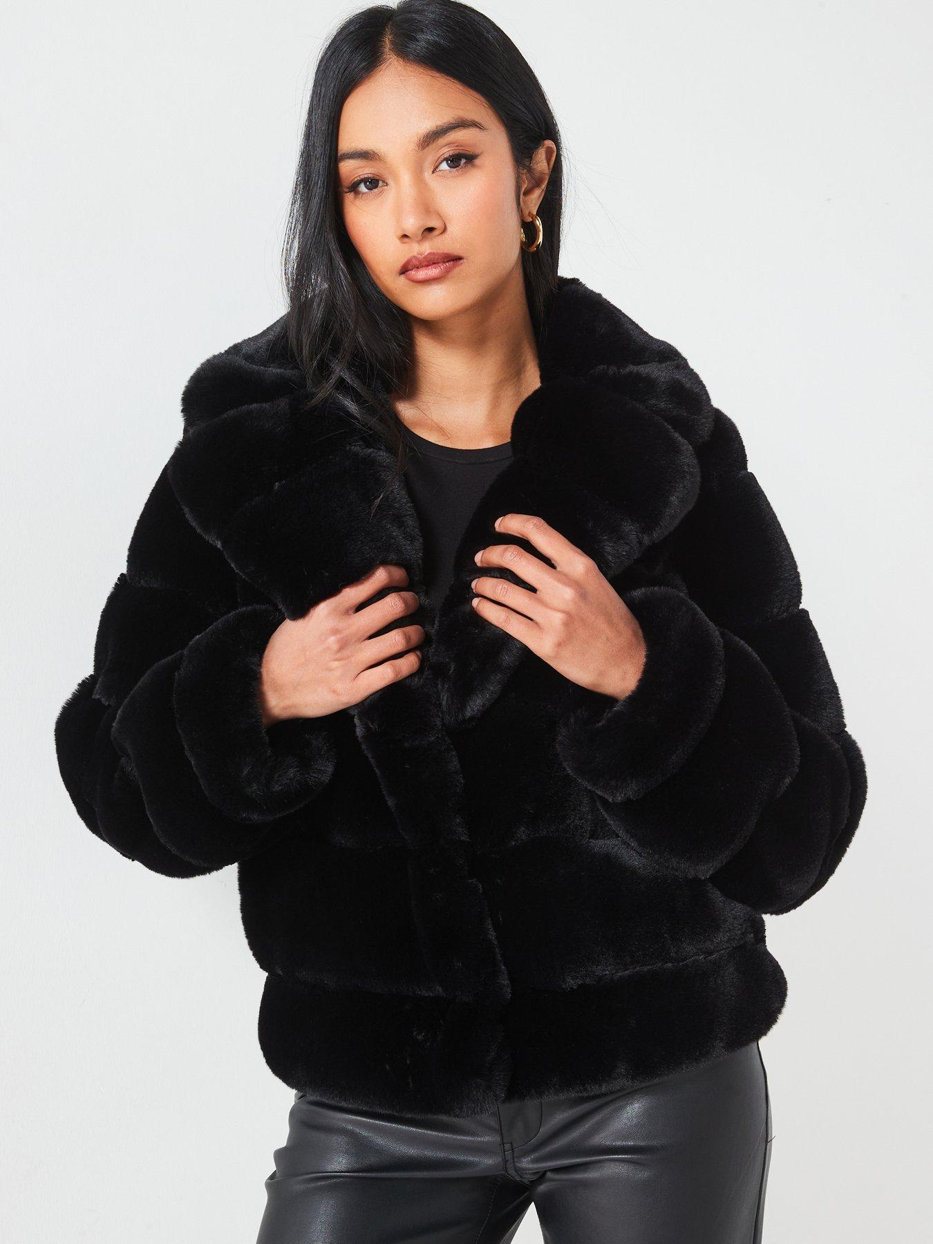 v-by-very-luxe-faux-carved-fur-coat-black