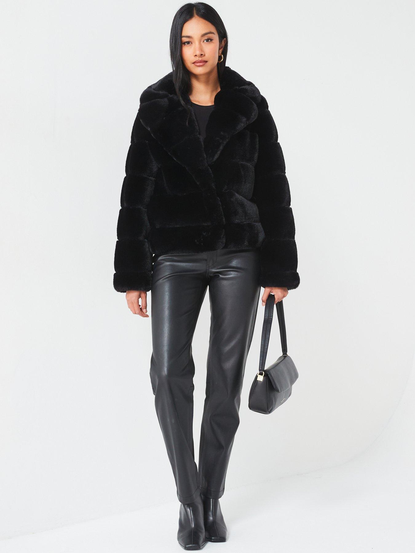 v-by-very-luxe-faux-carved-fur-coat-blackdetail