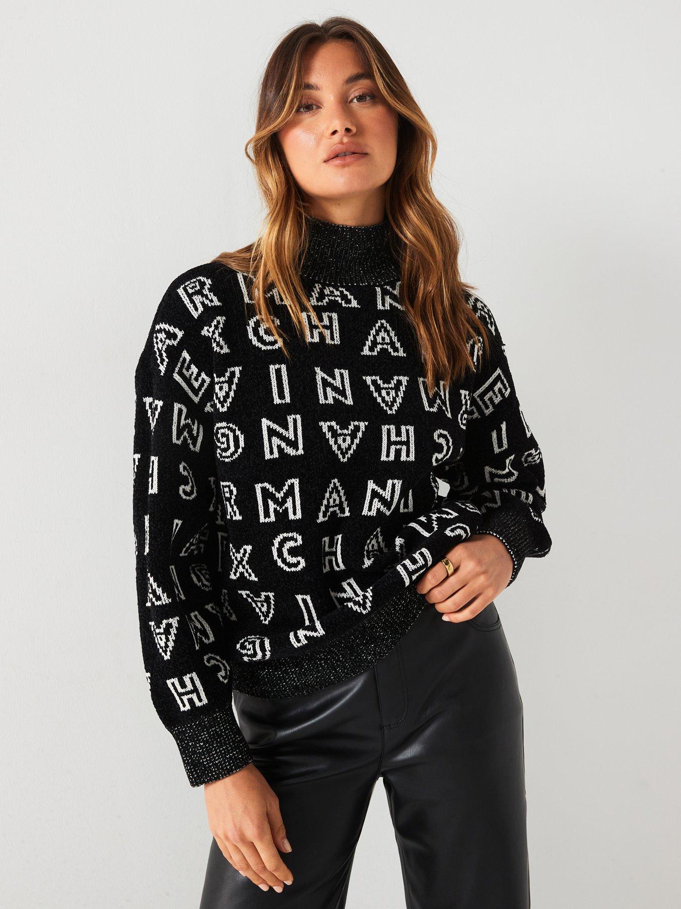 armani-exchange-all-over-logo-knitted-jumper-blackfront