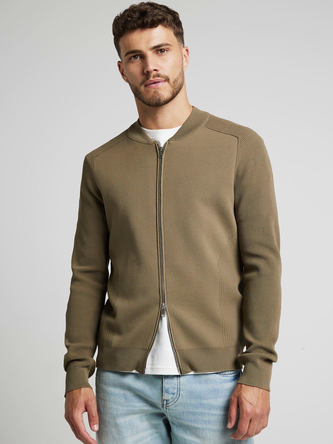 river-island-long-sleeve-knitted-bomber-jacket-green