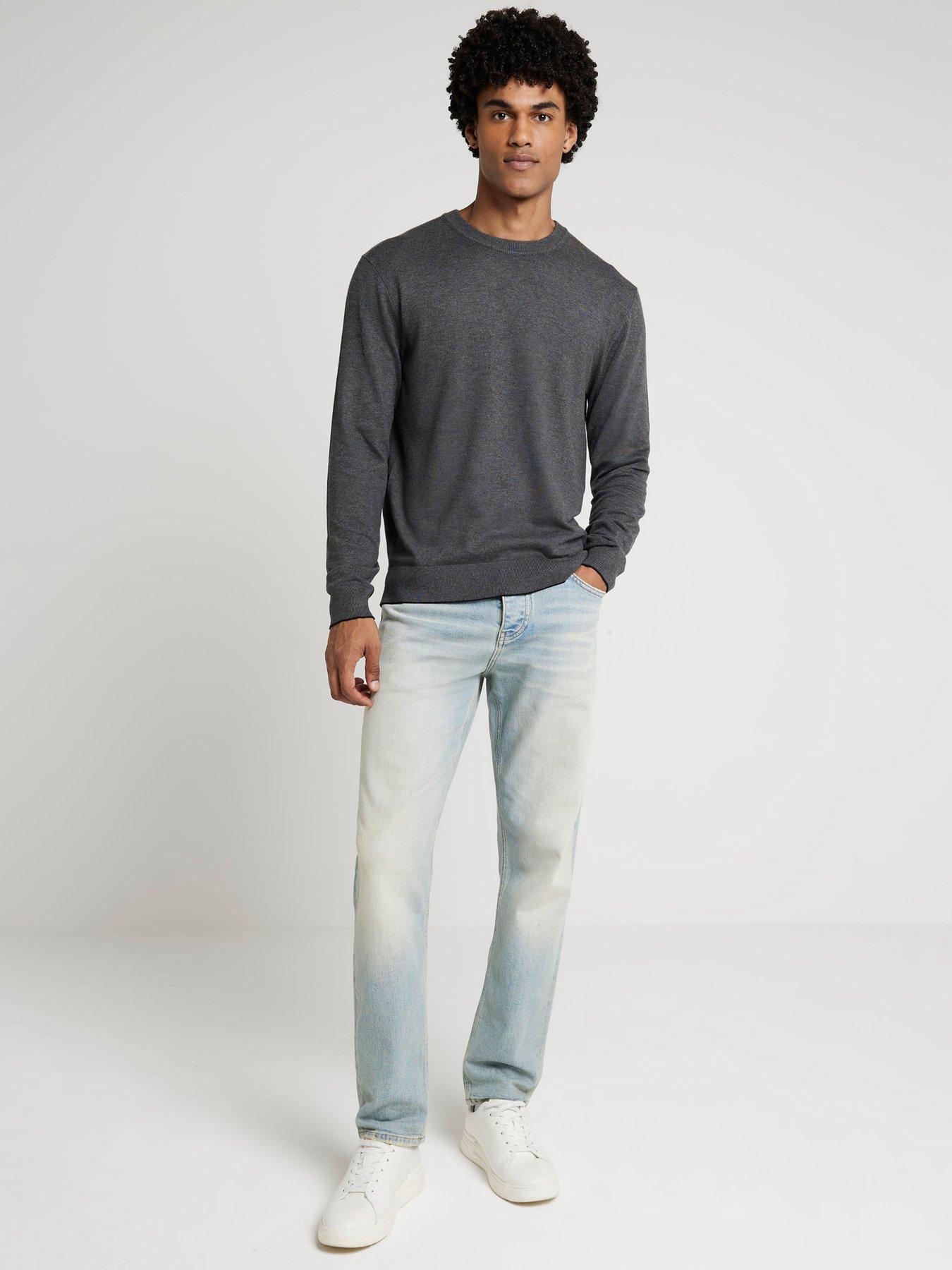 river-island-plain-fine-gauge-crew-knitted-jumper-dark-greyback