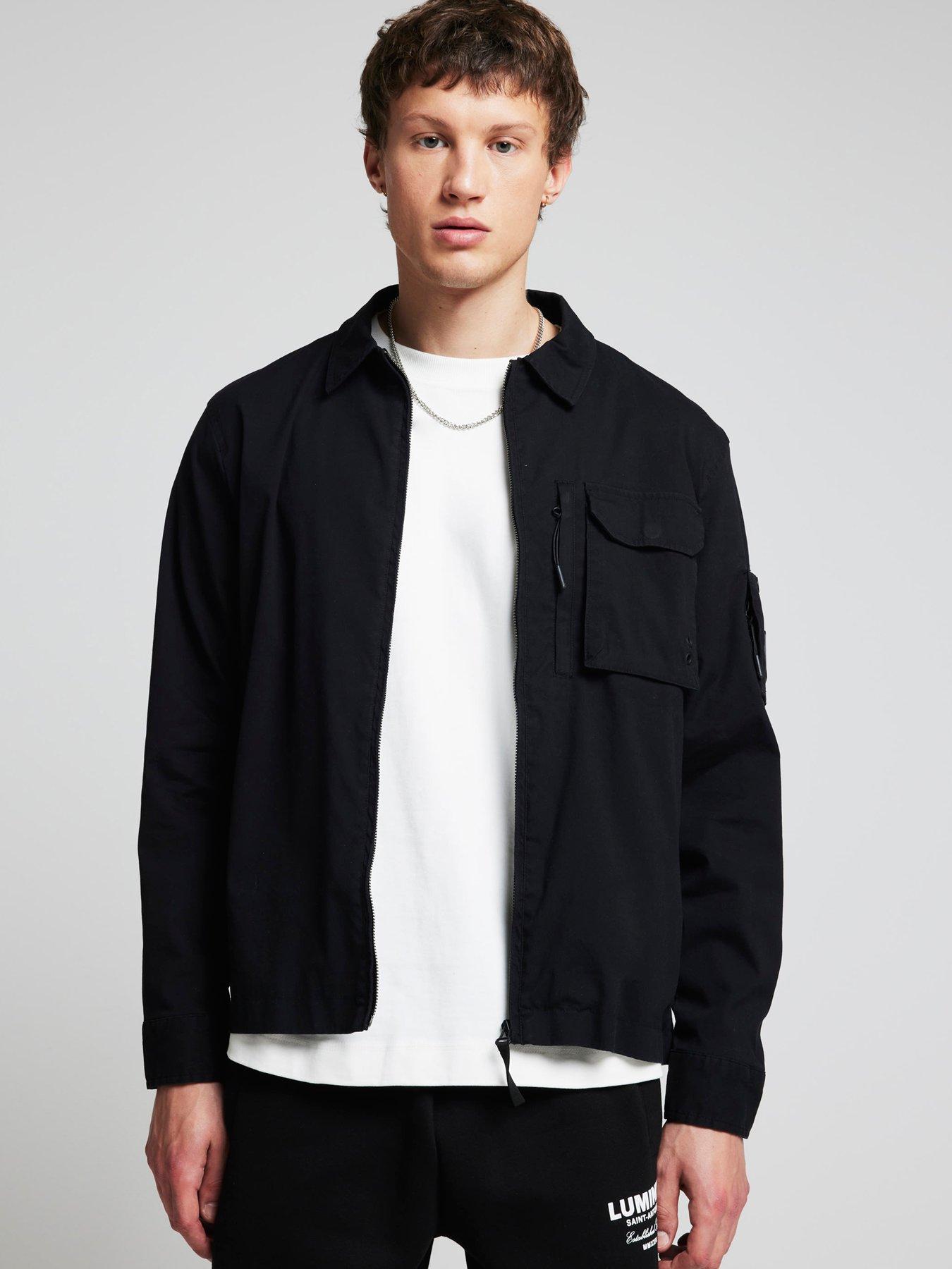 Image 1 of 6 of River Island Utility Tech Shacket - Black