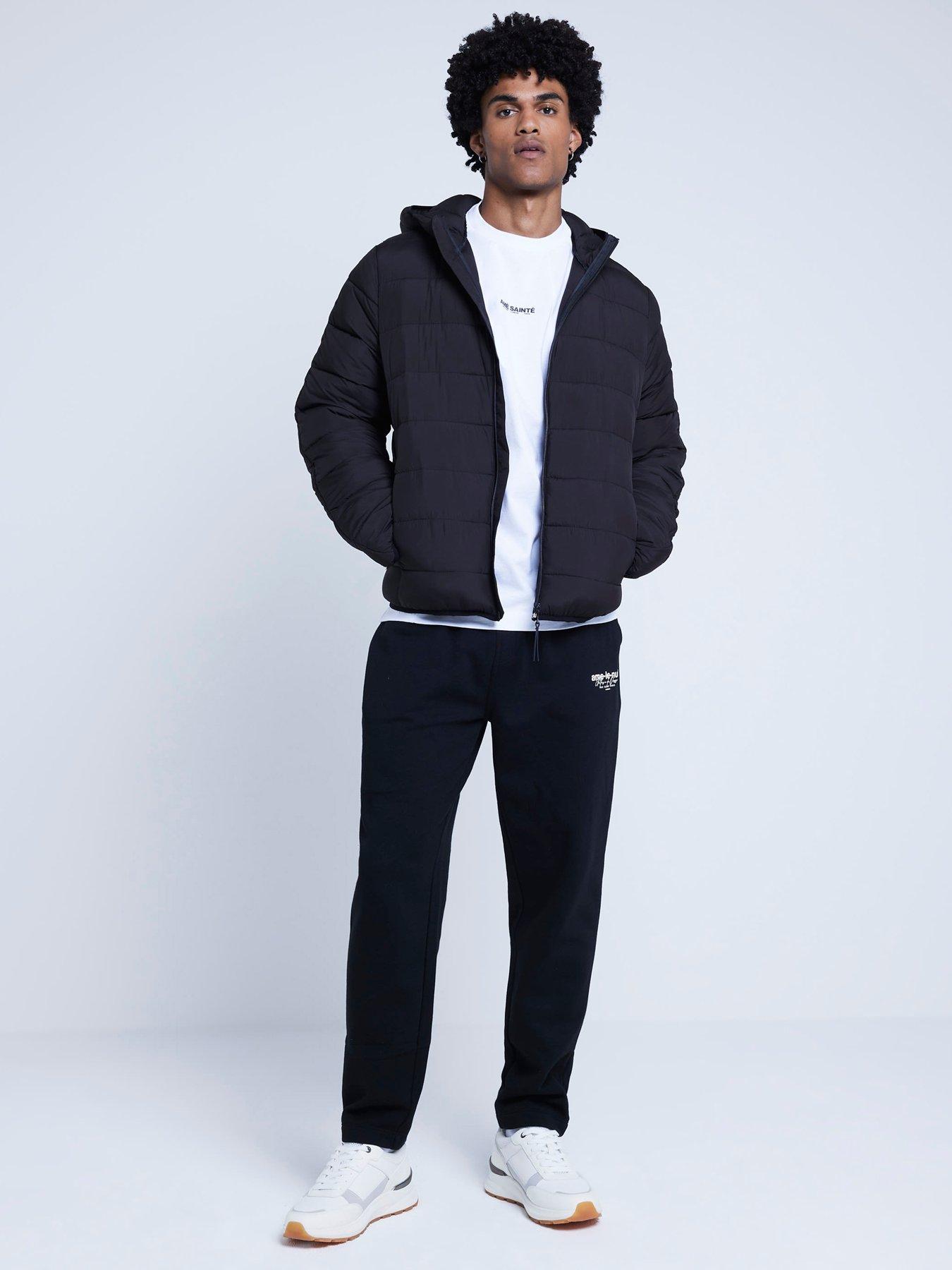 Image 3 of 6 of River Island Quilted Hooded Padded Jacket - Black