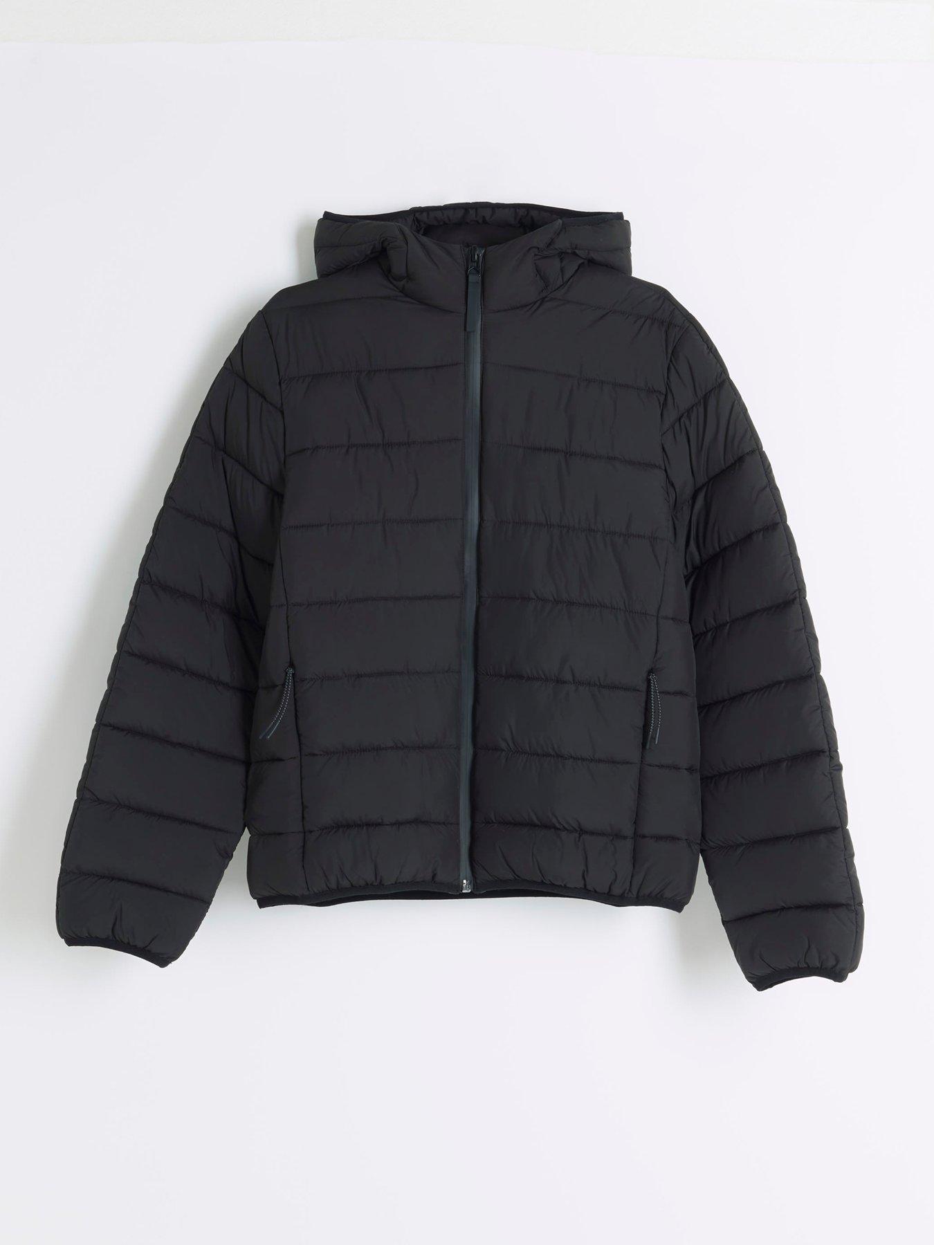 Image 5 of 6 of River Island Quilted Hooded Padded Jacket - Black