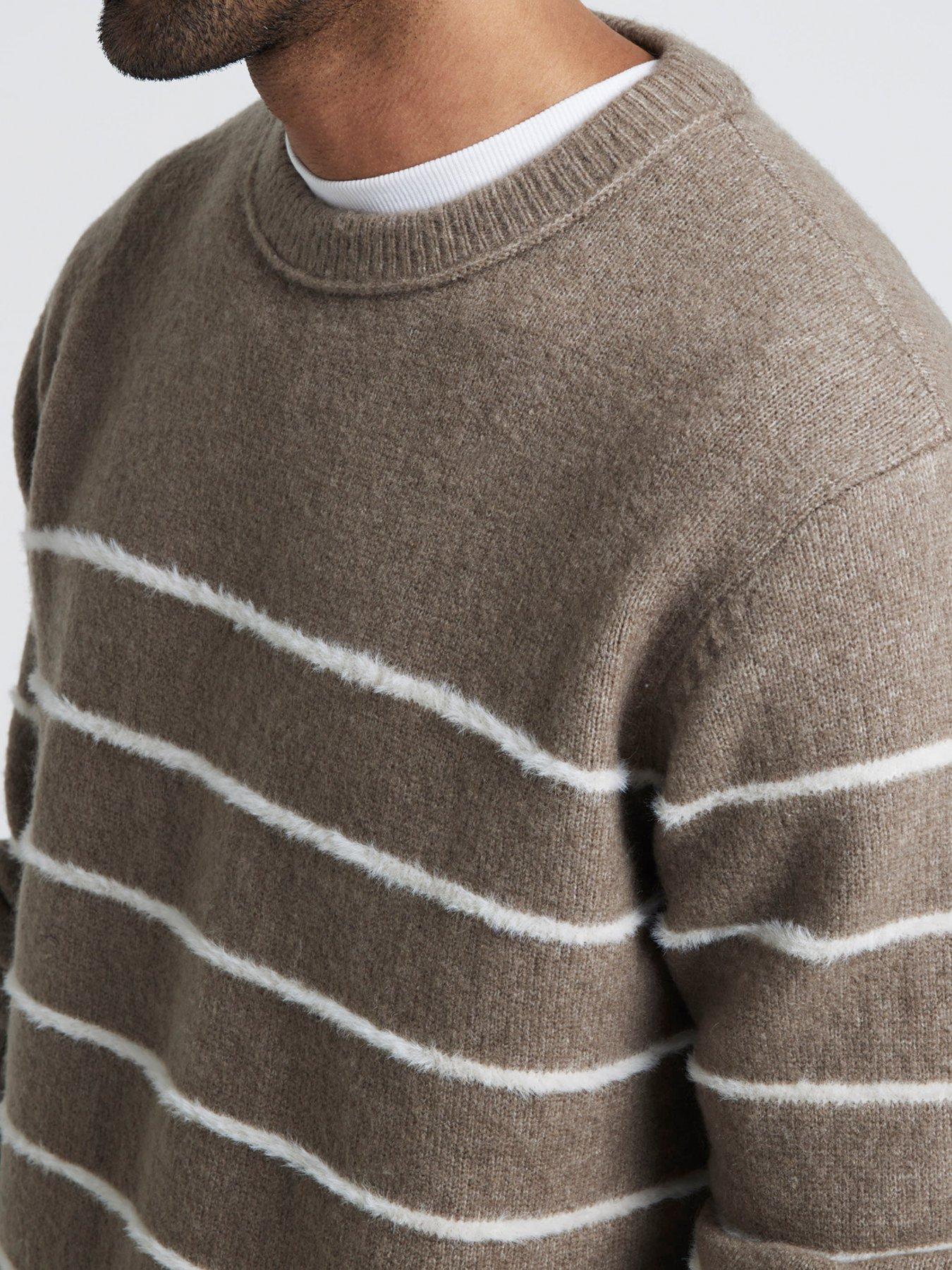 river-island-brushed-stripe-crew-neck-knitted-jumper-beigedetail