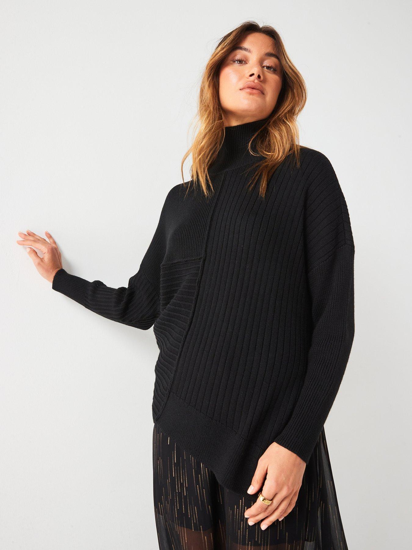 armani-exchange-wool-blend-asymmetric-knitted-jumper-black