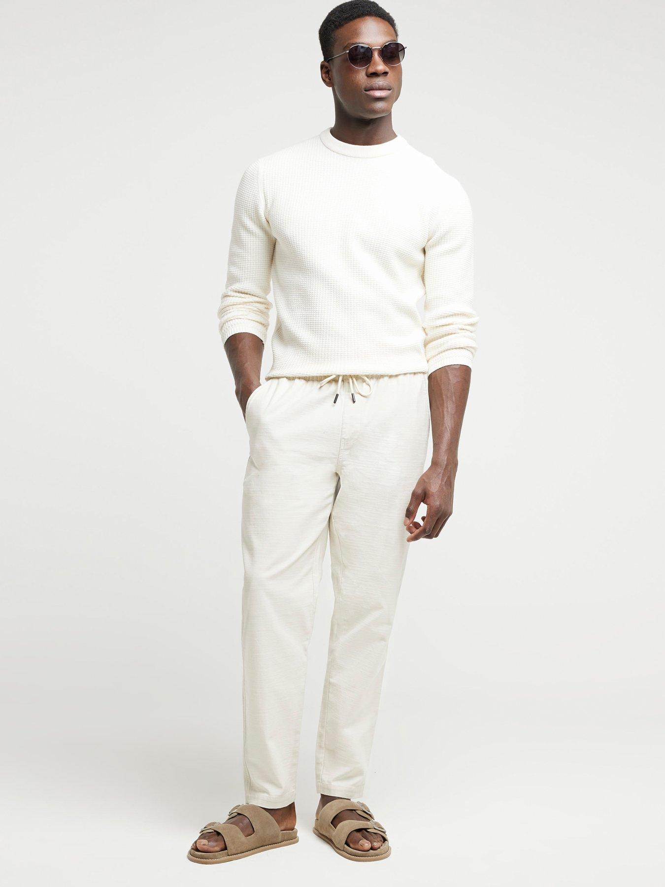 river-island-spence-waffle-knitted-jumper-creamback