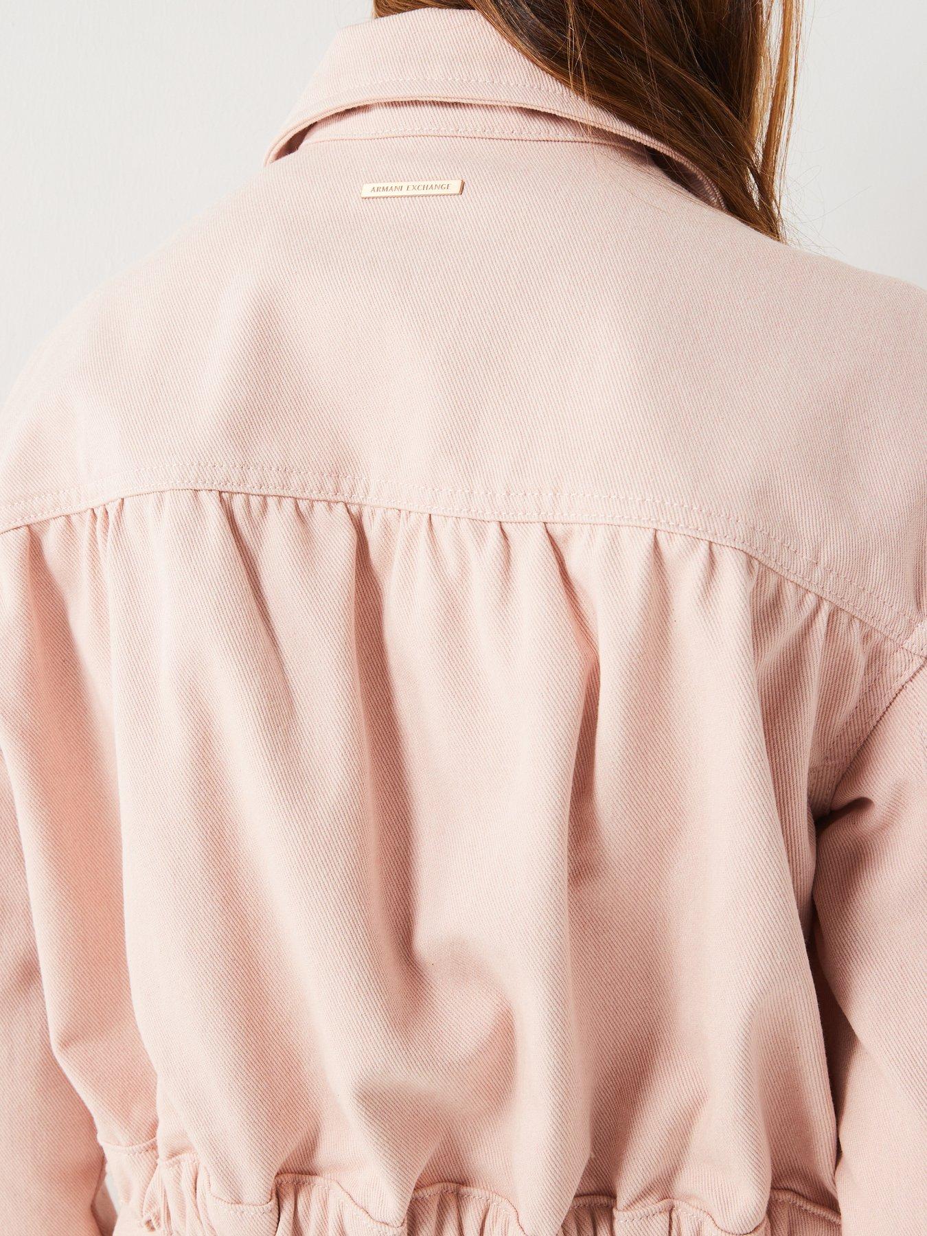 armani-exchange-cropped-denim-jacket-pinkdetail