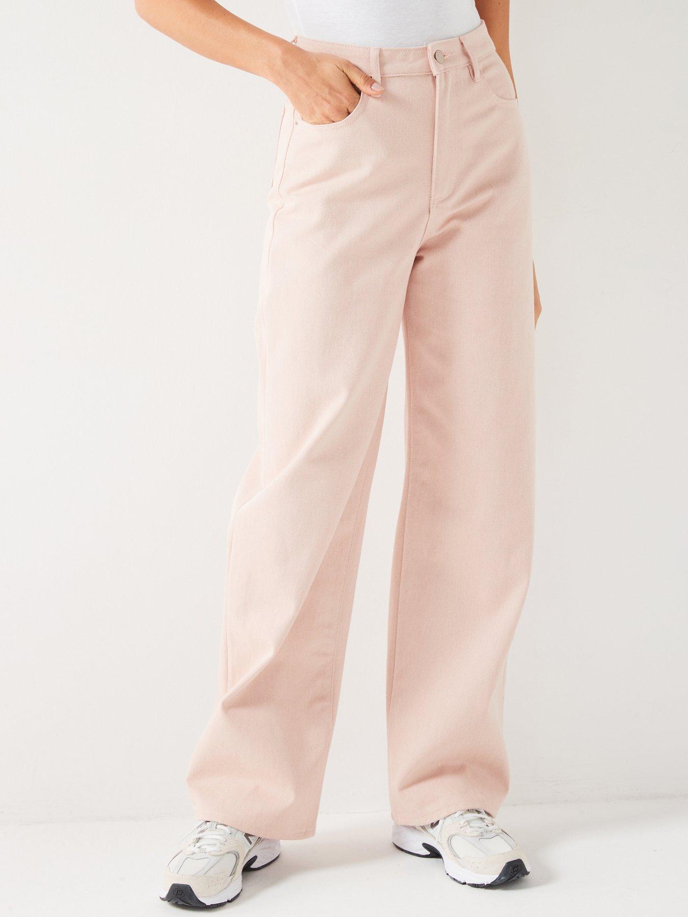 armani-exchange-high-waist-balloon-fit-jean-pink