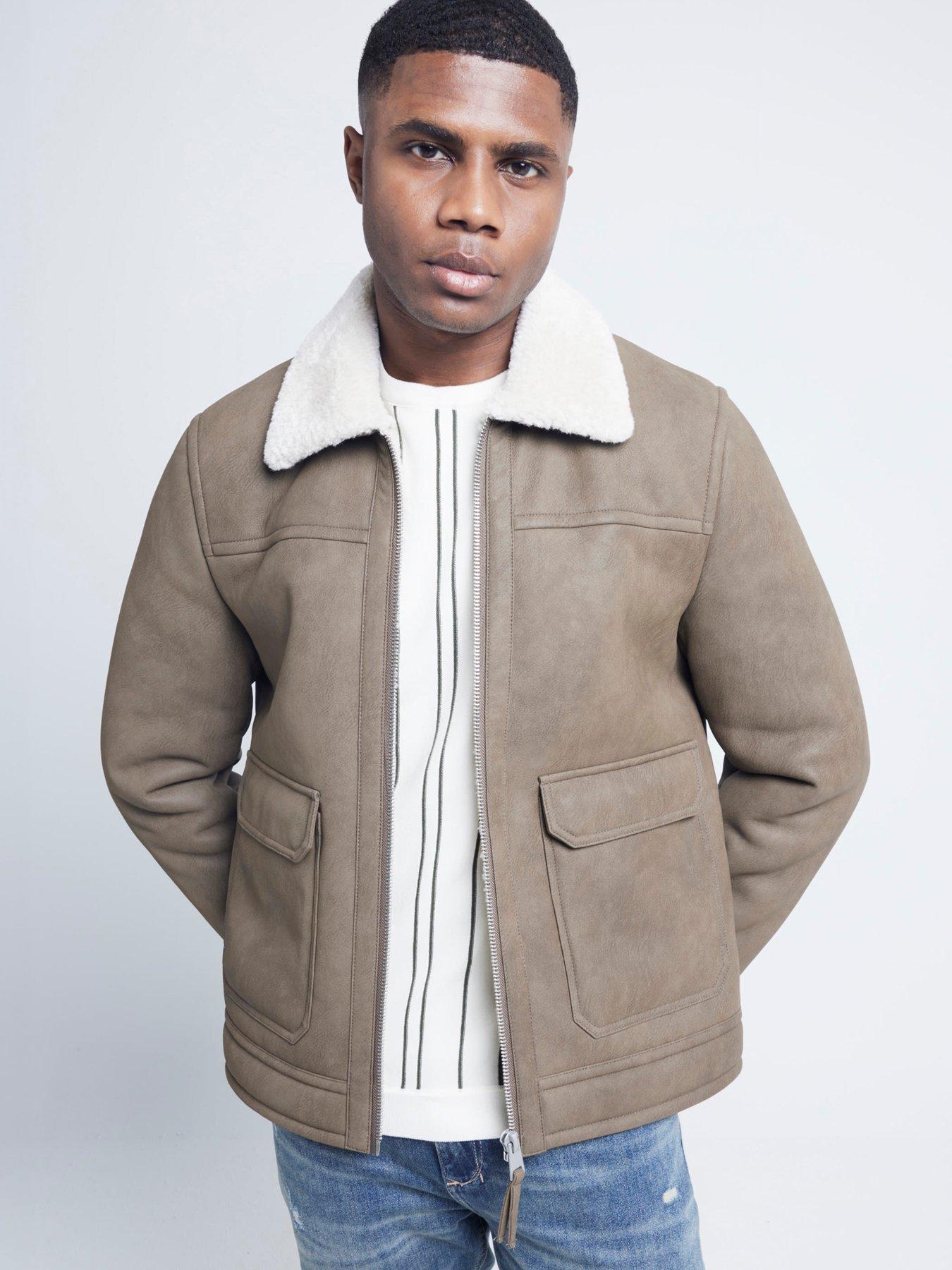 river-island-nubuck-shearling-western-jacket-beigefront