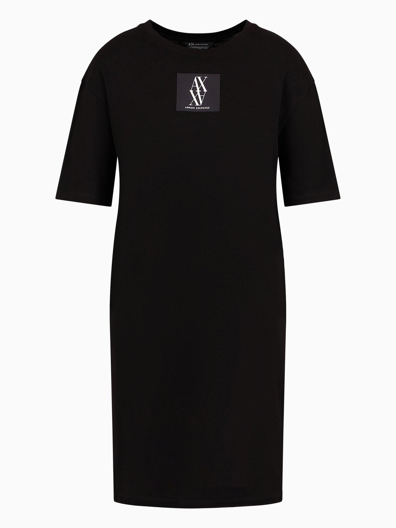 armani-exchange-patch-logo-jersey-t-shirt-dress-blackdetail