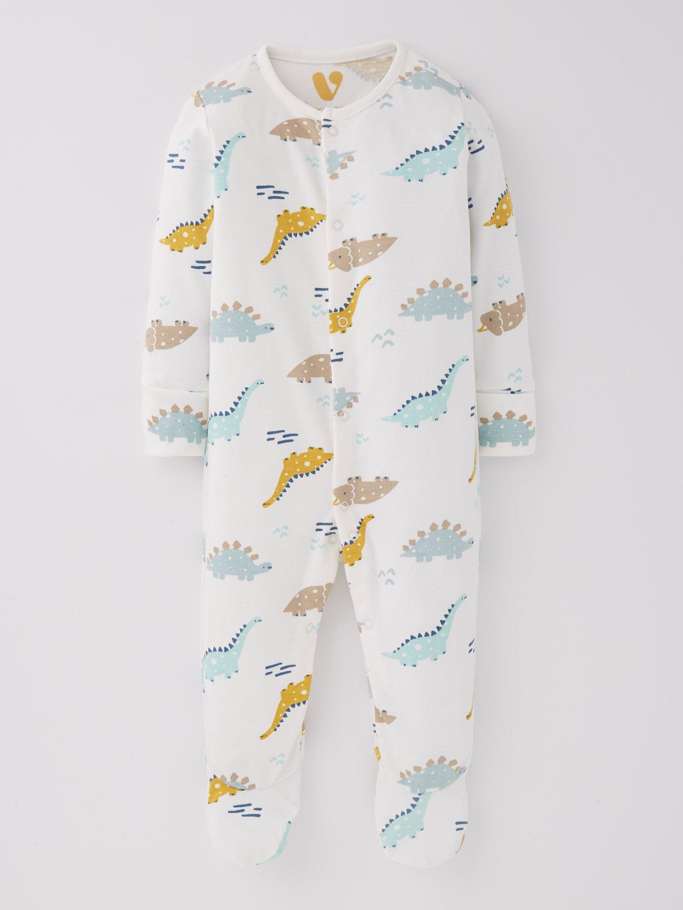 Image 3 of 5 of The Very Collection Baby Boys 3 Pack Dinosaur Sleepsuit - Multi