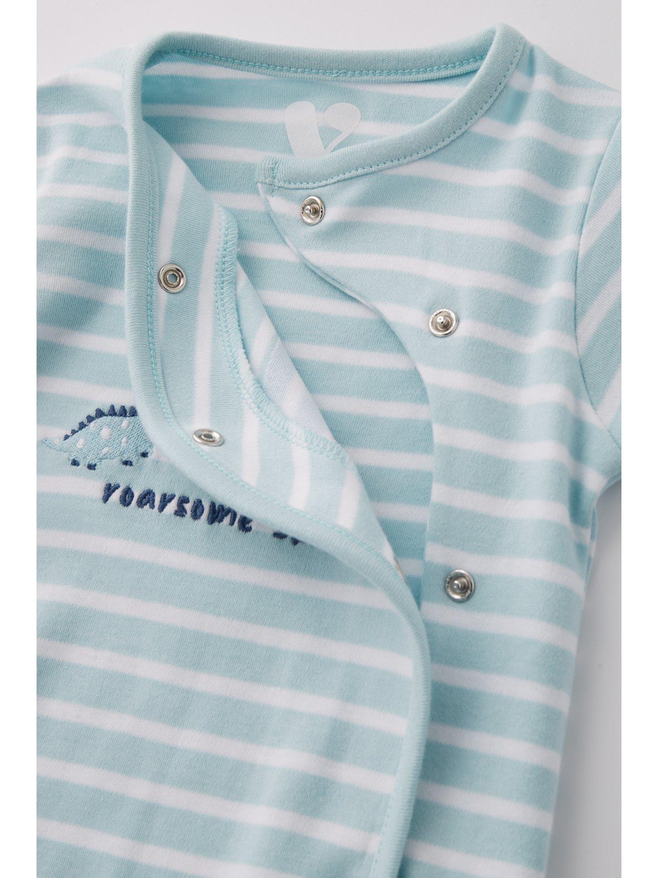 Image 4 of 5 of The Very Collection Baby Boys 3 Pack Dinosaur Sleepsuit - Multi