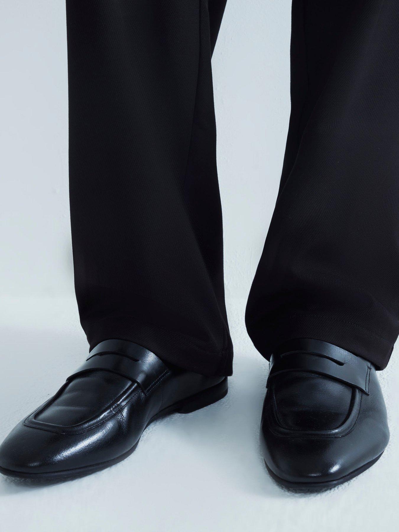 Image 2 of 6 of River Island Leather Penny Loafer - Black