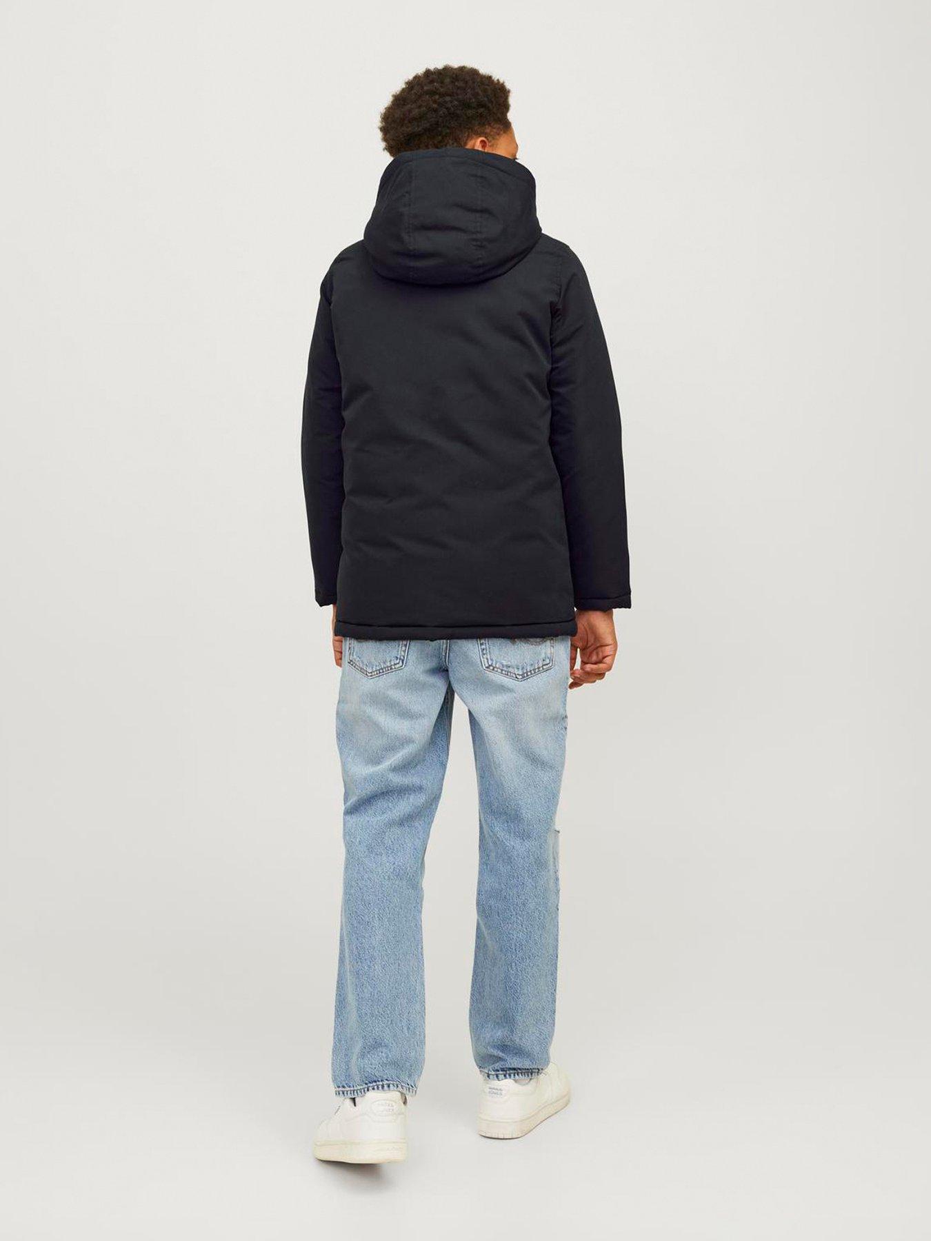 Image 3 of 5 of Jack & Jones Junior Boys Loop Parka Jacket - Black