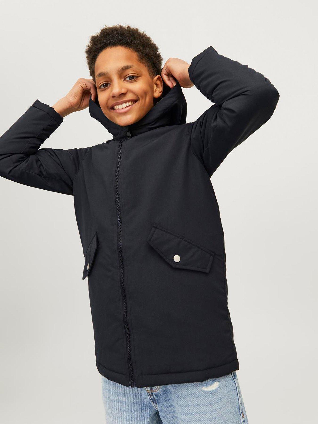 Image 4 of 5 of Jack & Jones Junior Boys Loop Parka Jacket - Black