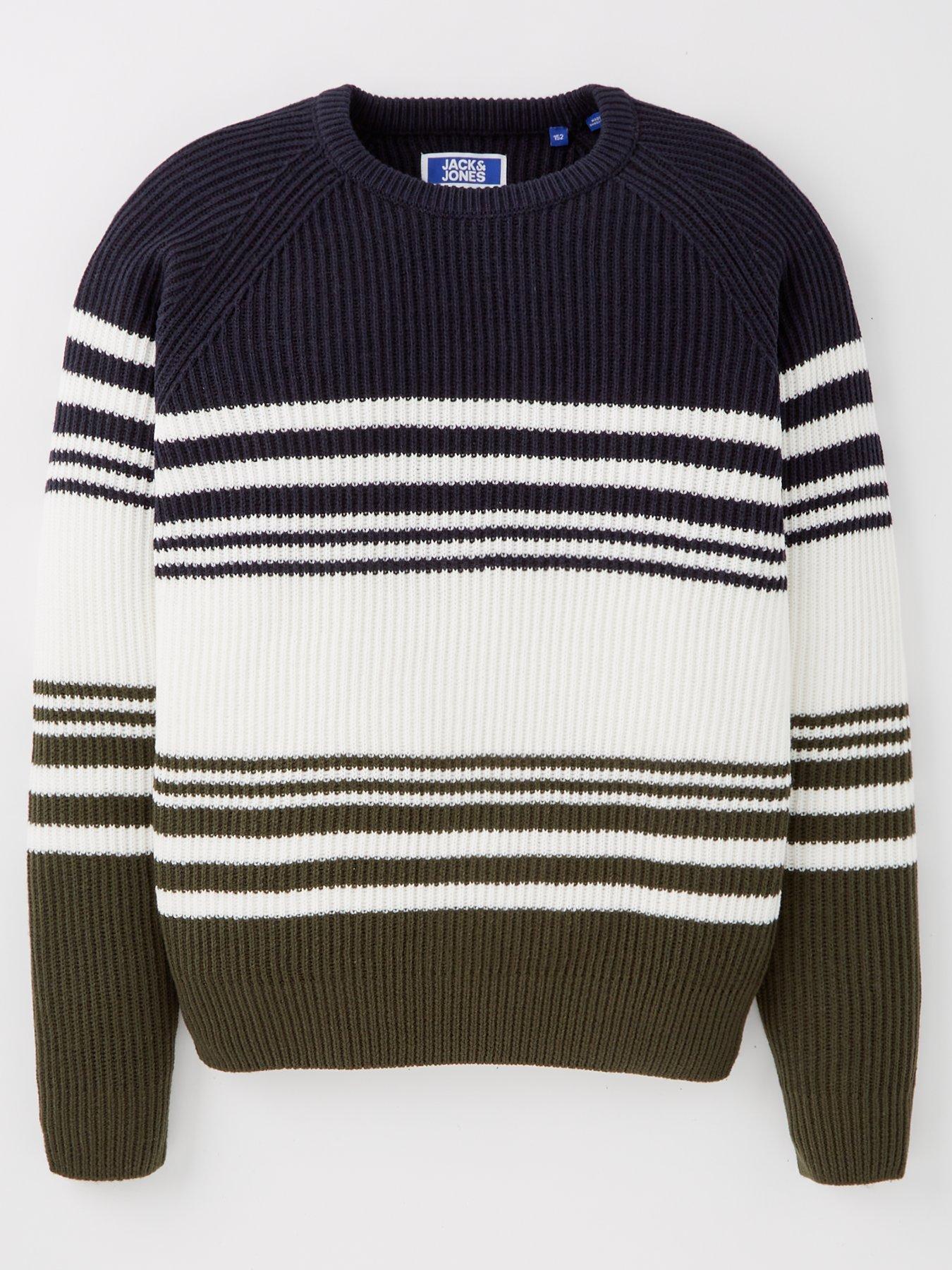 jack-jones-junior-boys-panel-knit-crew-neck-jumper-navy-blazerfront