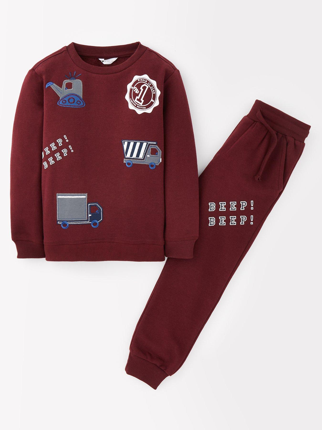 Image 1 of 4 of Mini V by Very Boys Badge Sweatshirt And Jog Set - Multi