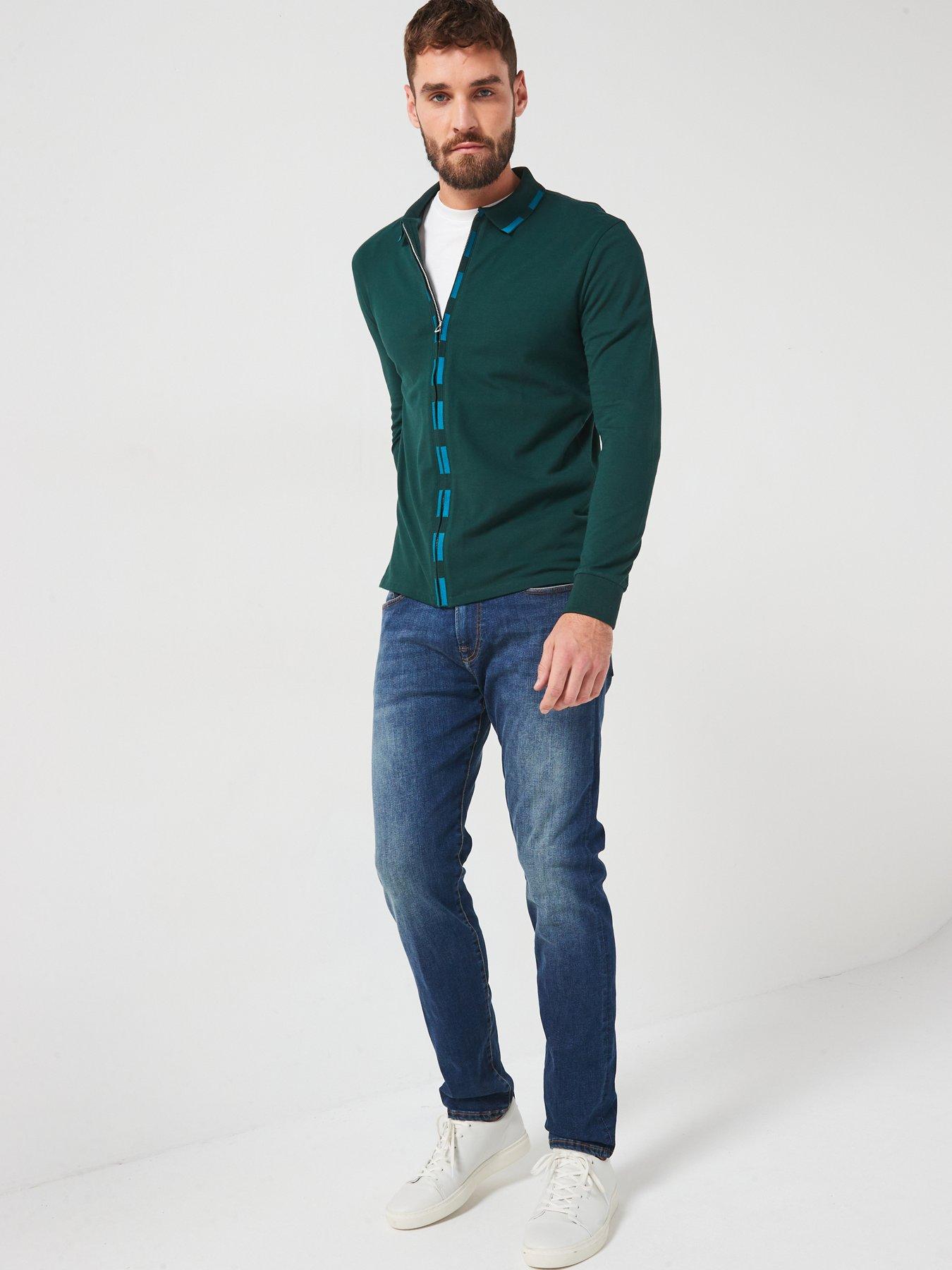 ps-paul-smith-ps-paul-smith-regular-zip-long-sleeve-polo-shirt-greendetail