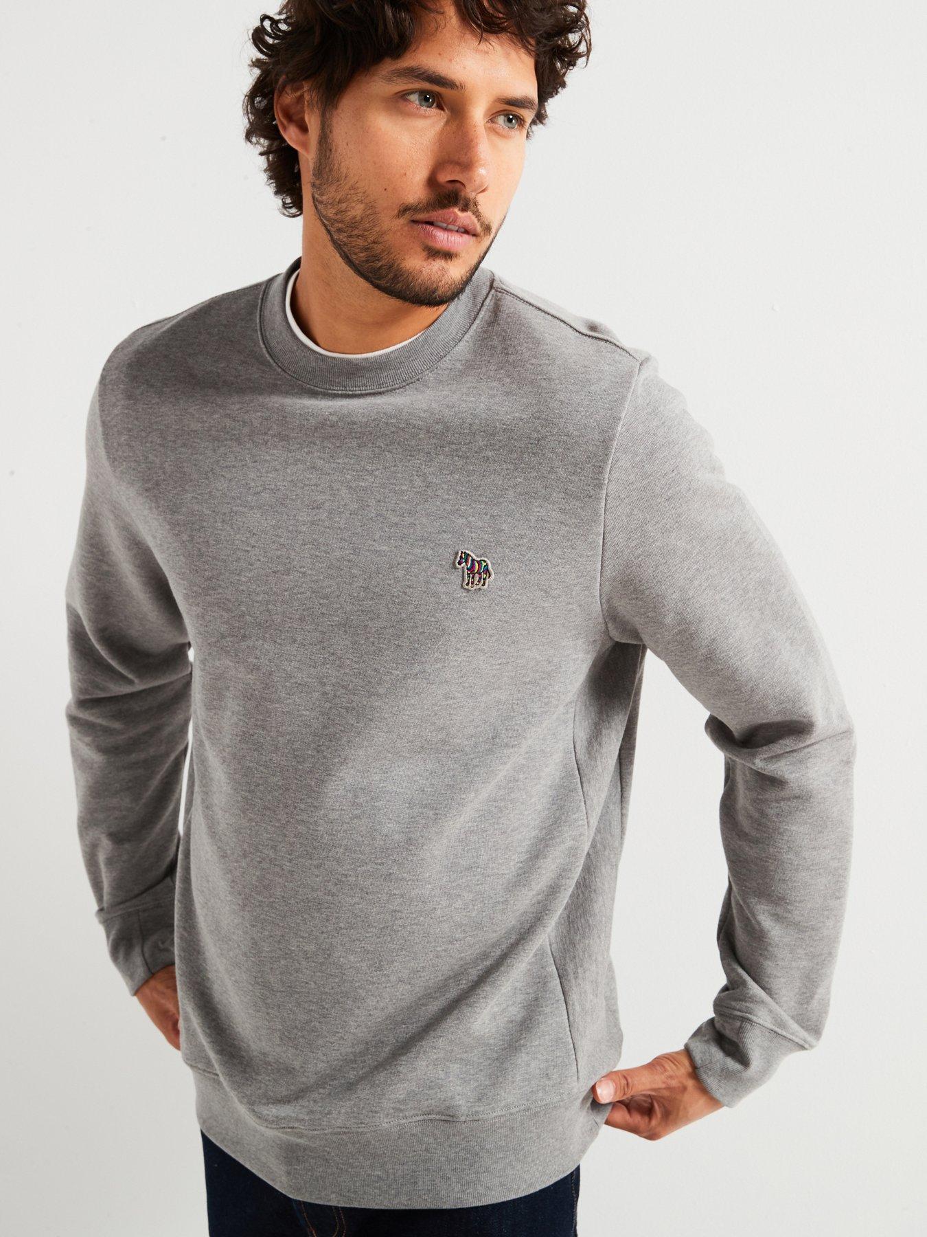 Image 1 of 6 of PS PAUL SMITH Regular Fit Zebra Crew Sweatshirt - Grey
