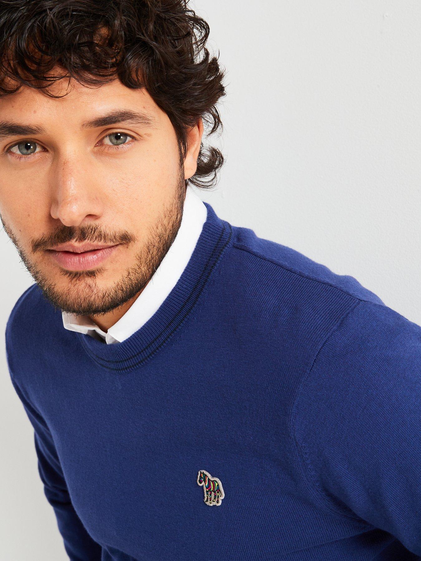 Image 6 of 6 of PS PAUL SMITH Regular Fit Zebra Knitted Jumper - Blue