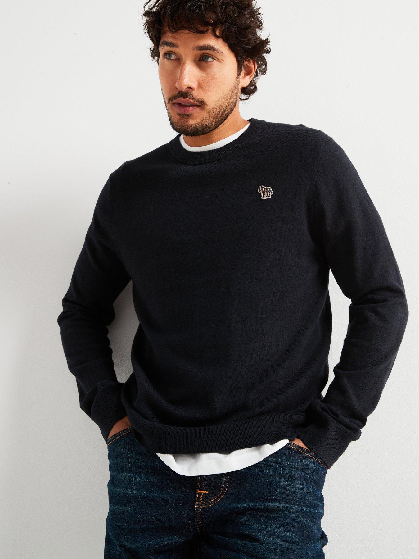 undefined Regular Fit Zebra Knitted Jumper - Black