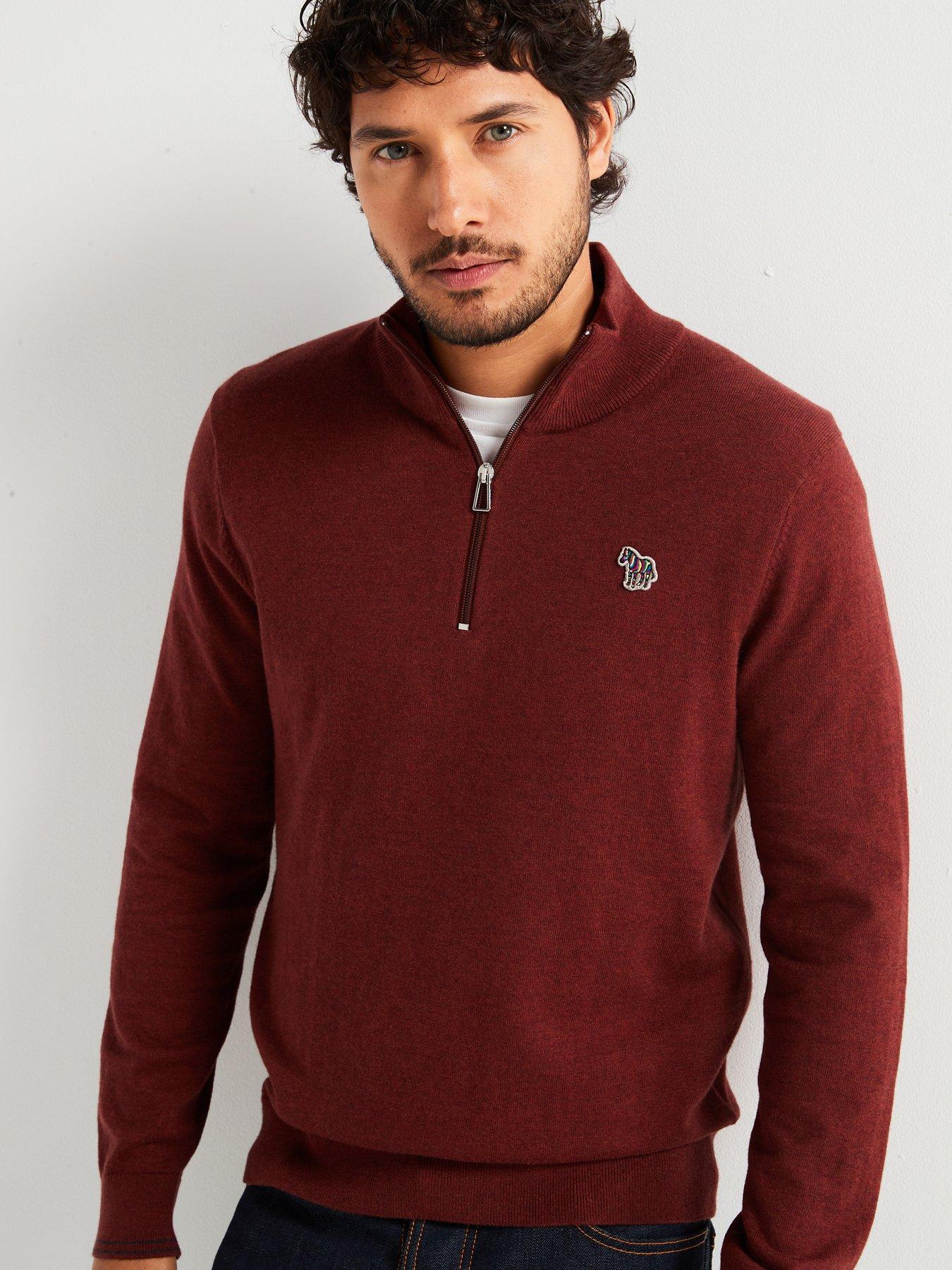 ps-paul-smith-ps-paul-smith-regular-fit-zebra-half-zip-knitted-jumper-red