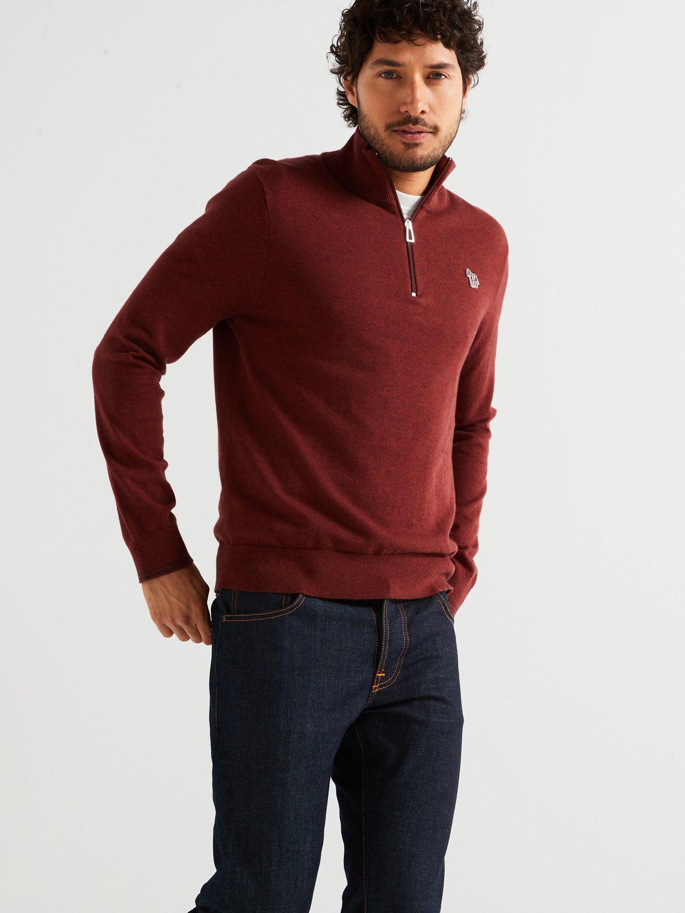 ps-paul-smith-ps-paul-smith-regular-fit-zebra-half-zip-knitted-jumper-redoutfit