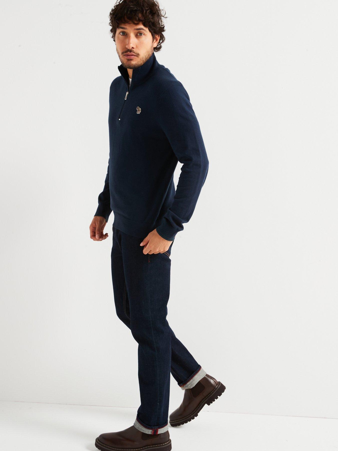 ps-paul-smith-regular-fit-zebra-half-zip-knitted-jumper-navyoutfit