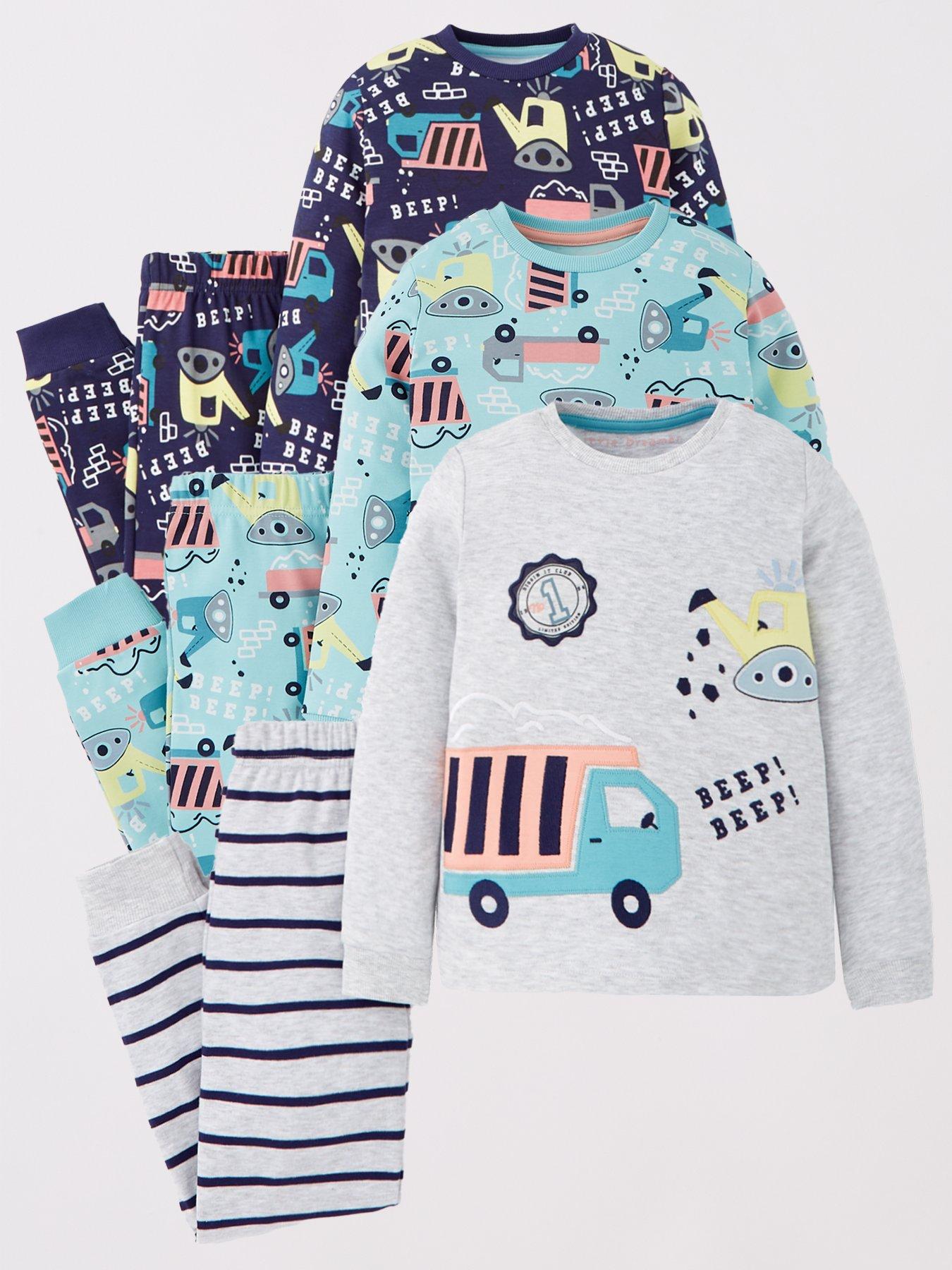 mini-v-by-very-boys-3-pack-construction-long-sleeve-pyjama-multi