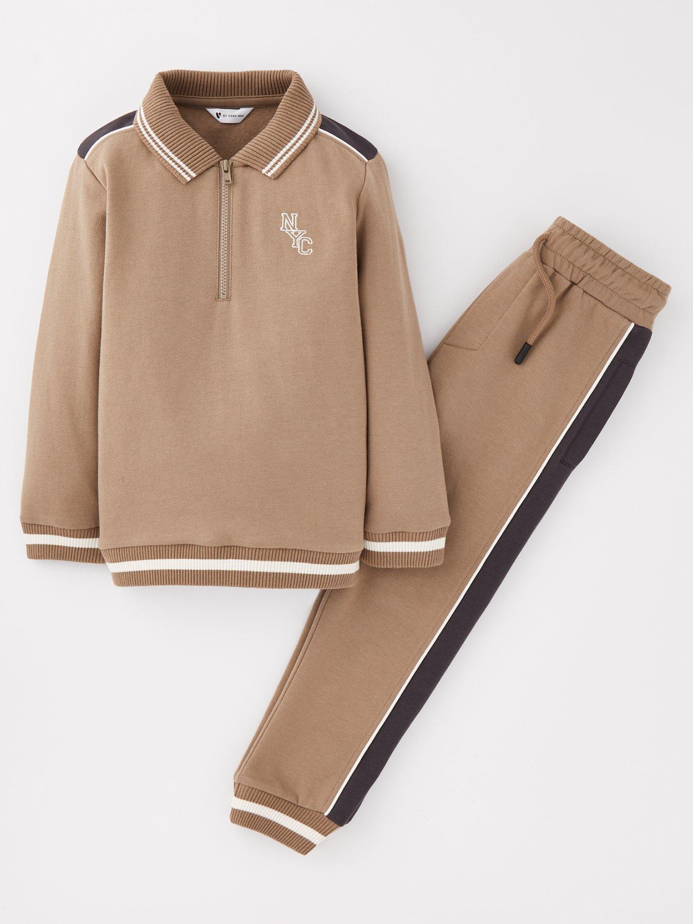 Image 1 of 4 of Mini V by Very Boys Polo Sweat And Jog Set - Multi