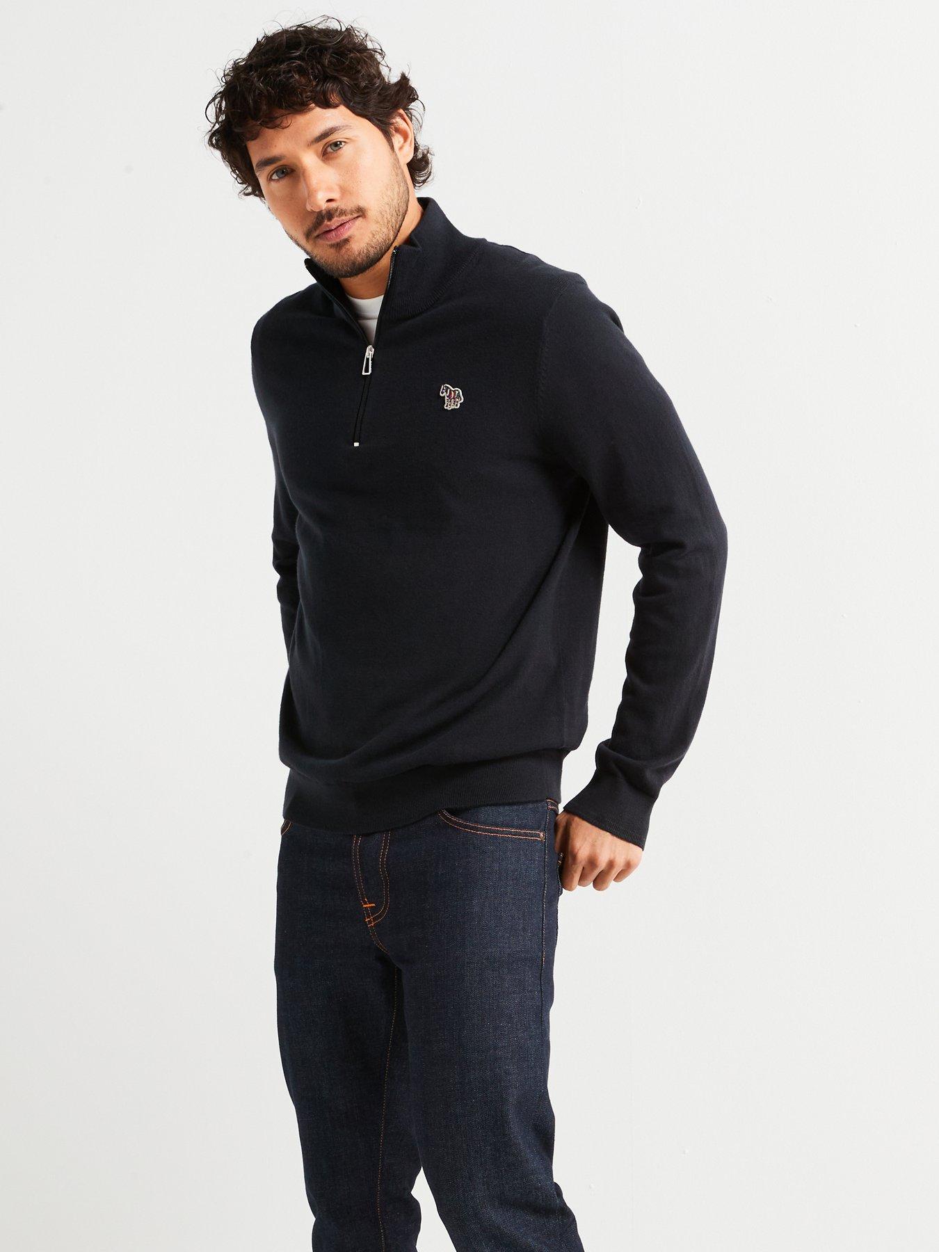 ps-paul-smith-ps-paul-smith-regular-fit-zebra-half-zip-knitted-jumper-blackoutfit