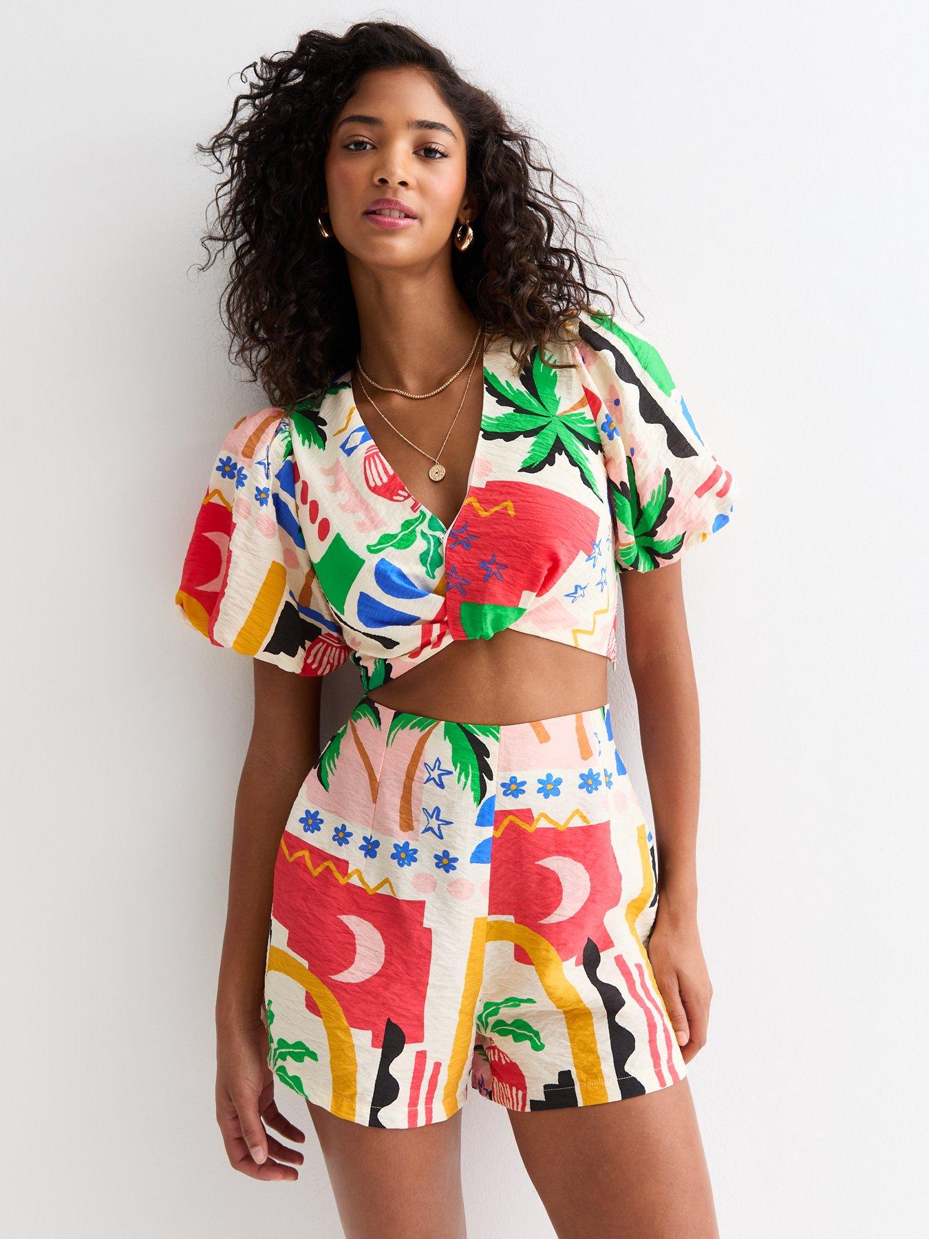 new-look-white-palm-print-wrap-front-crop-top