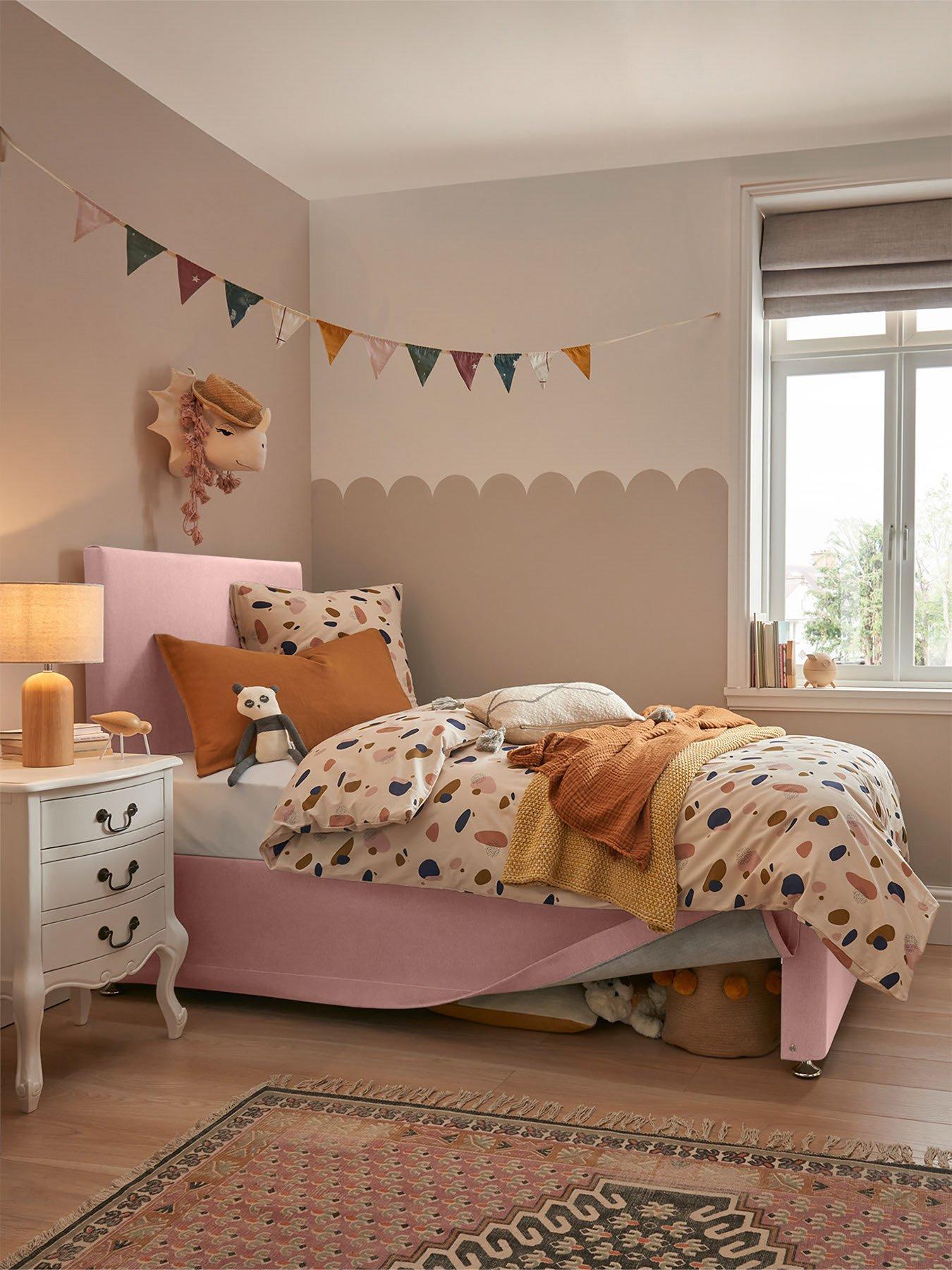 Image of Silentnight Maxi-Store Bed with Memory Eco Mattress (Headboard Included) - Soft Pink