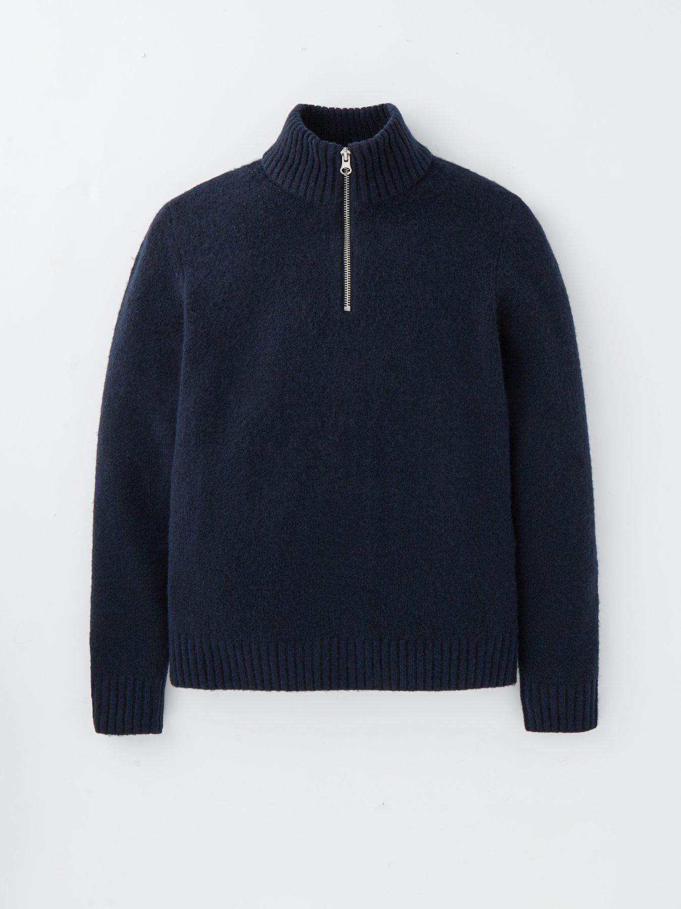 Image 2 of 5 of Jack & Jones Junior Boys Ollie Half Zip Knitted Jumper - Navy