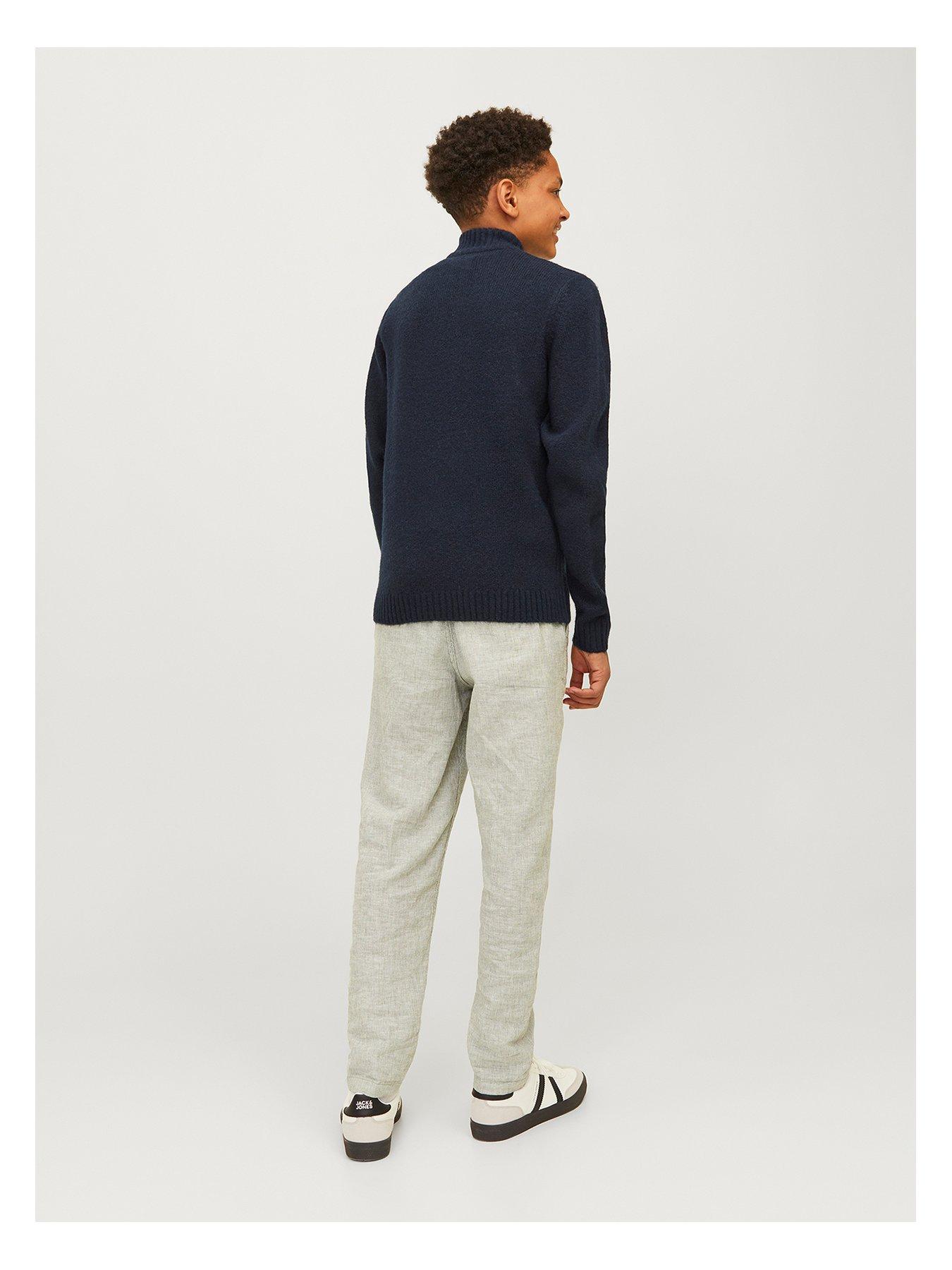 Image 3 of 5 of Jack & Jones Junior Boys Ollie Half Zip Knitted Jumper - Navy