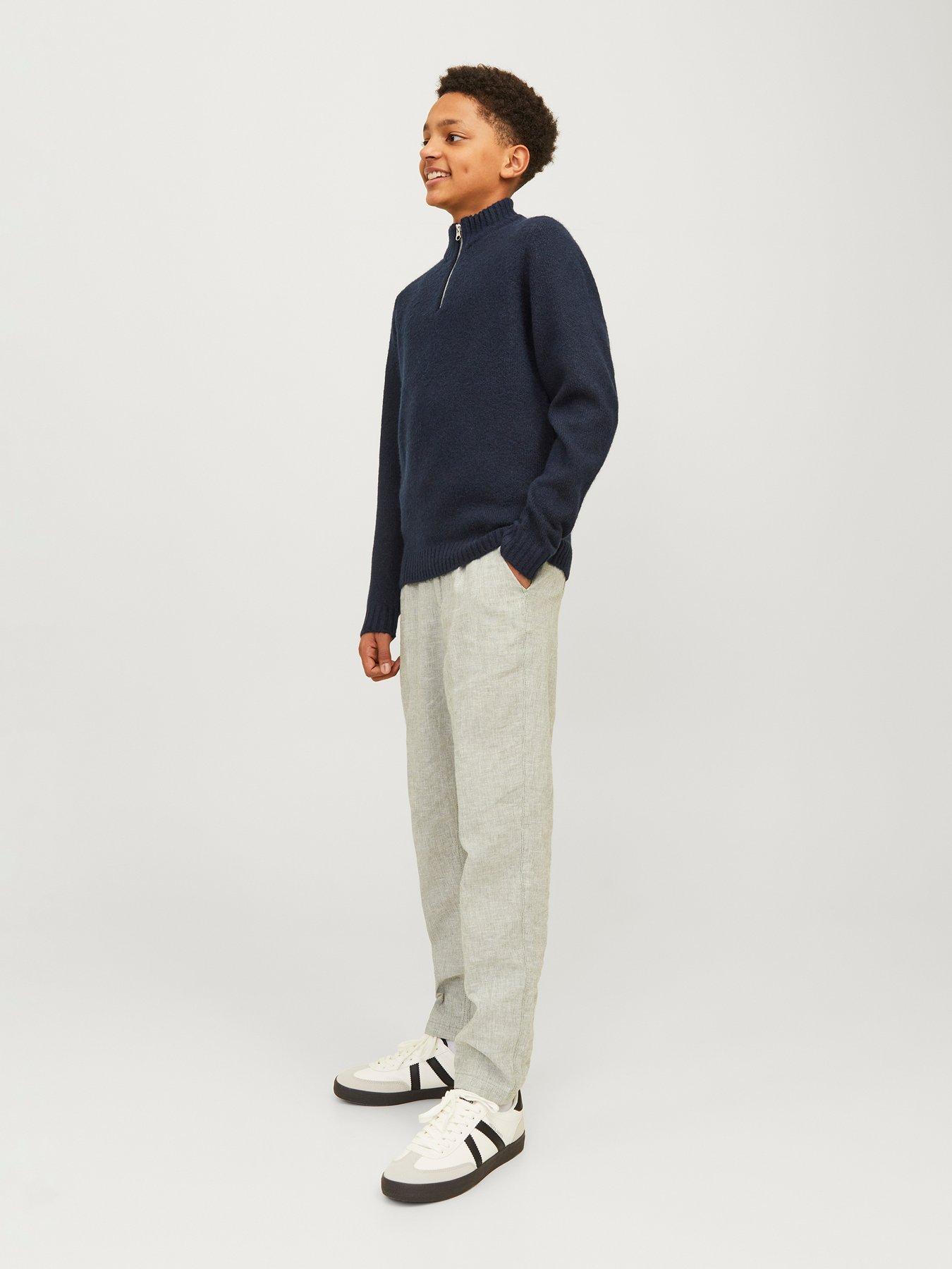Image 4 of 5 of Jack & Jones Junior Boys Ollie Half Zip Knitted Jumper - Navy