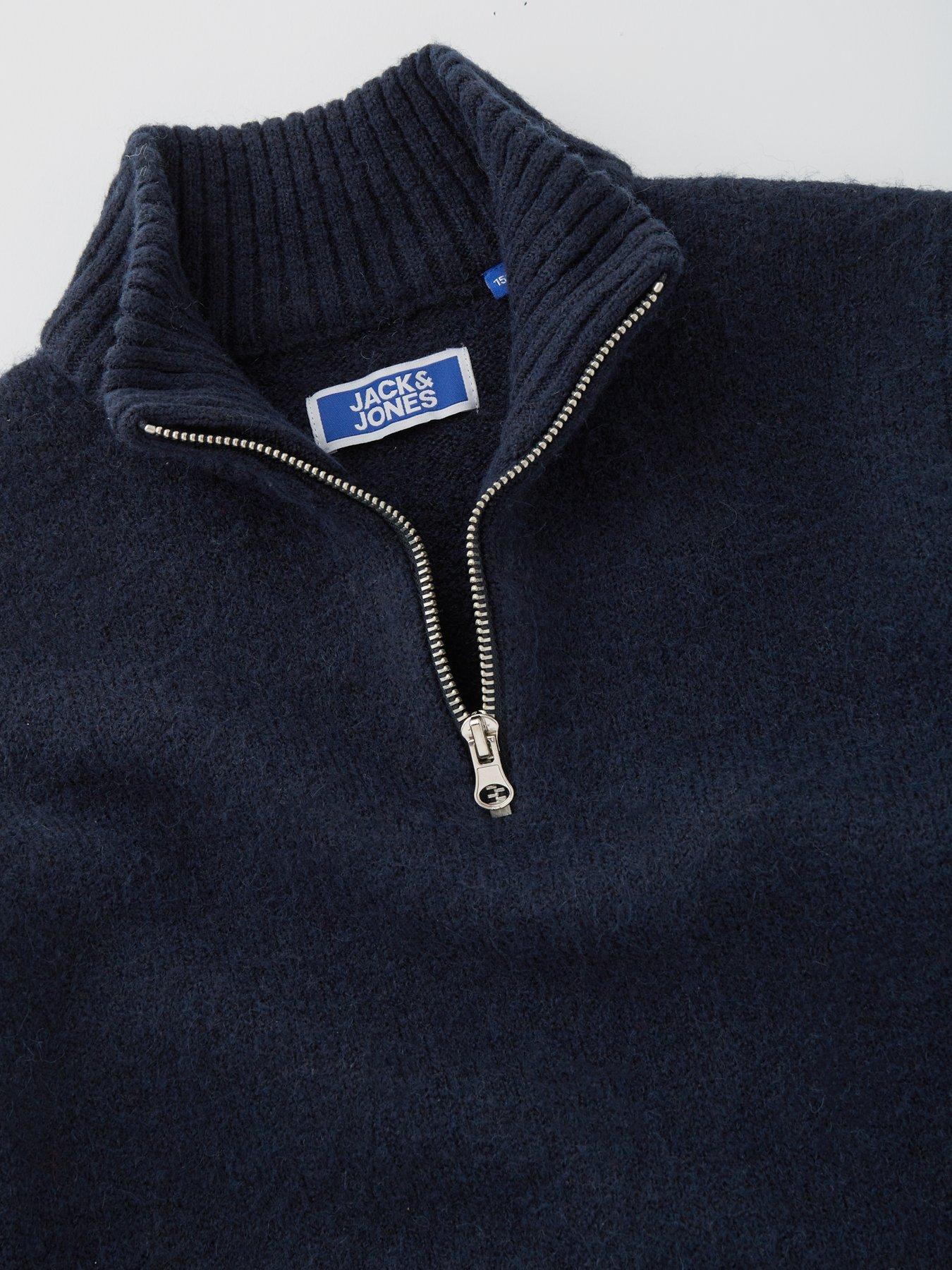 Image 5 of 5 of Jack & Jones Junior Boys Ollie Half Zip Knitted Jumper - Navy