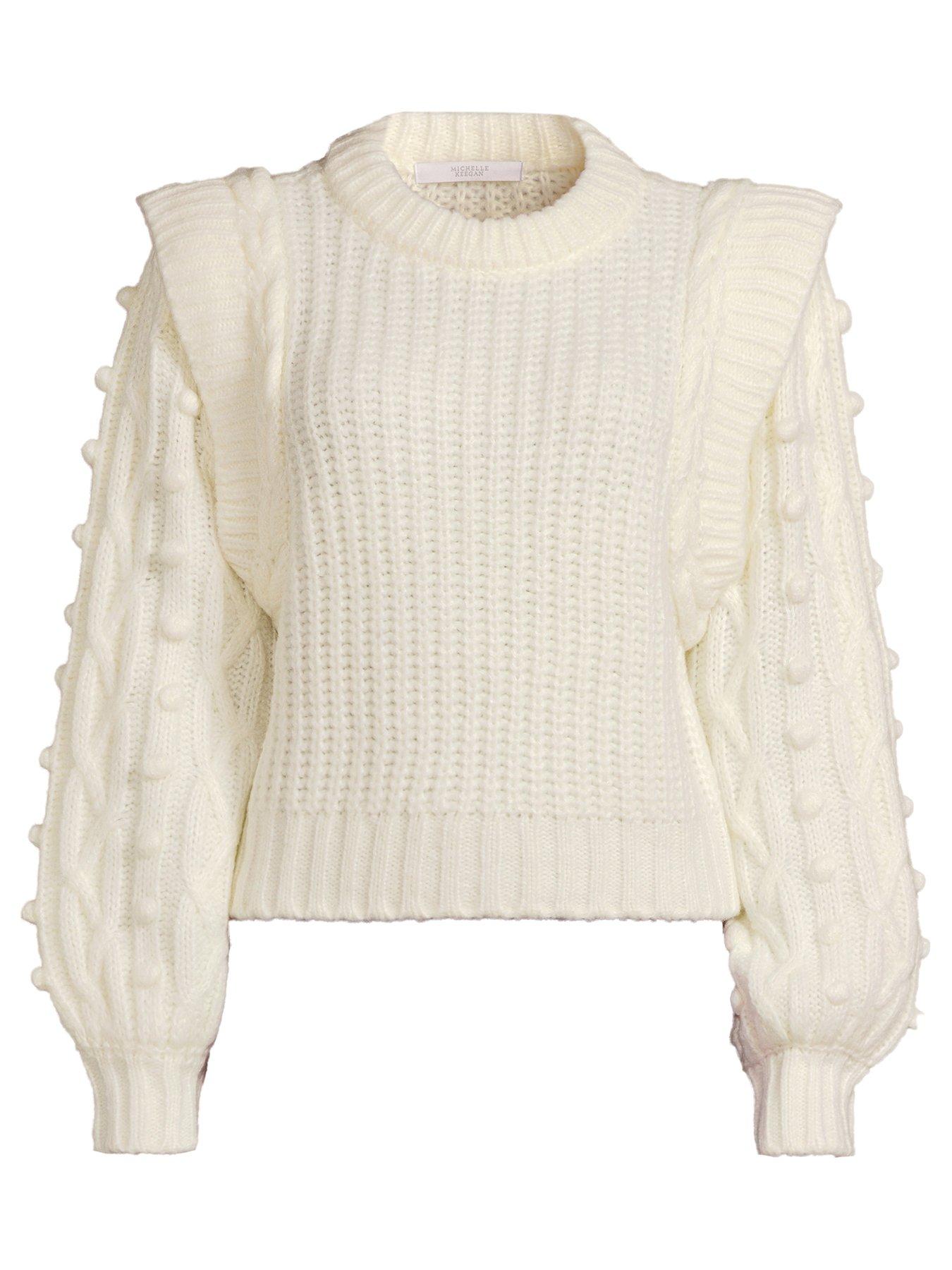 michelle-keegan-chunky-knitted-bobble-sleeve-jumper-creamdetail