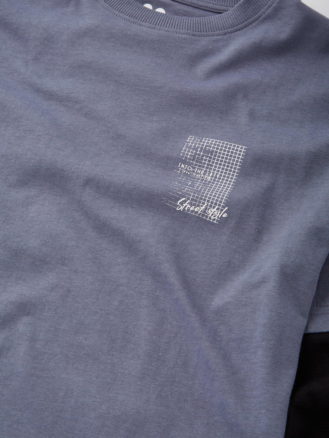 Image 2 of 3 of V by Very Boys 2Pk Longsleeve Double Layer T Shirts - Multi